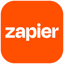 The Zapier logo with an orange background and white lowercase text. Which you can use to do a side hustle.