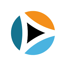 A circular logo with orange, dark blue, light blue, black, and white segments, which is the logo of Study.com. Which you can use to do a side hustle.