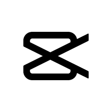 Black and white abstract symbol resembling a twisted ribbon, which is the logo of CapCut. Which you can use to do a side hustle.