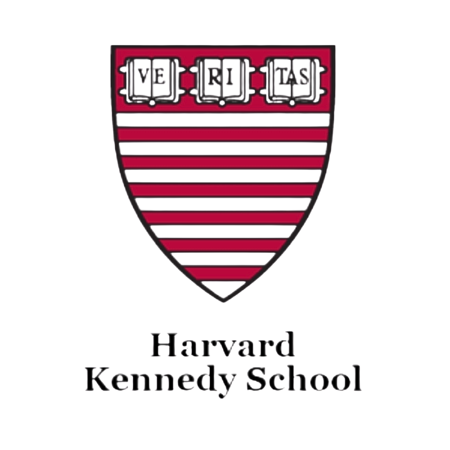 Harvard Kennedy School emblem featuring a shield with red and white stripes and the words 'Harvard Kennedy School' below.