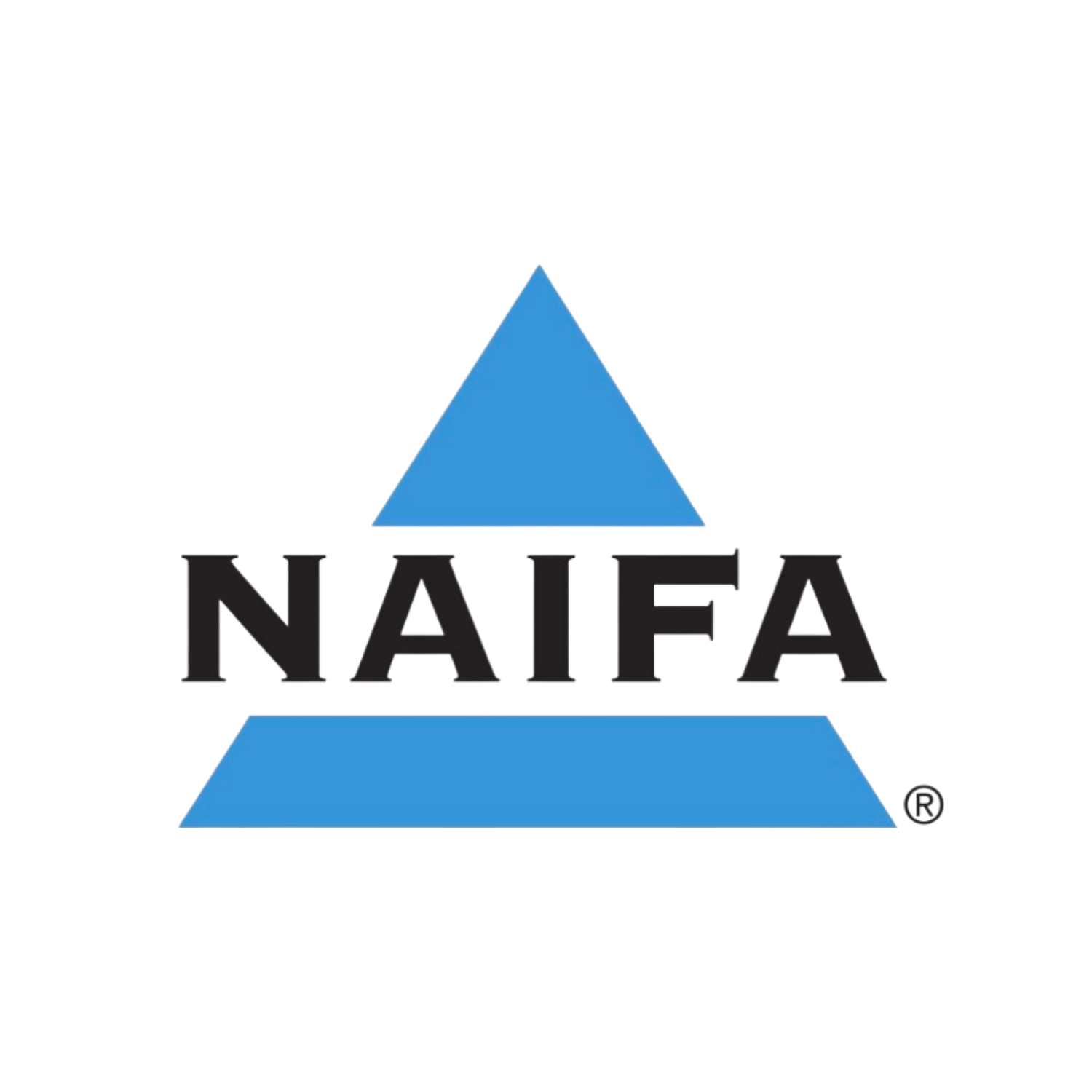 NAFTA logo with a blue triangle and a blue rectangle, and black text spelling NAFTA beneath the triangle.