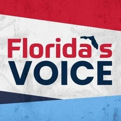 Logo for Florida's Voice with a silhouette of the state of Florida above the text