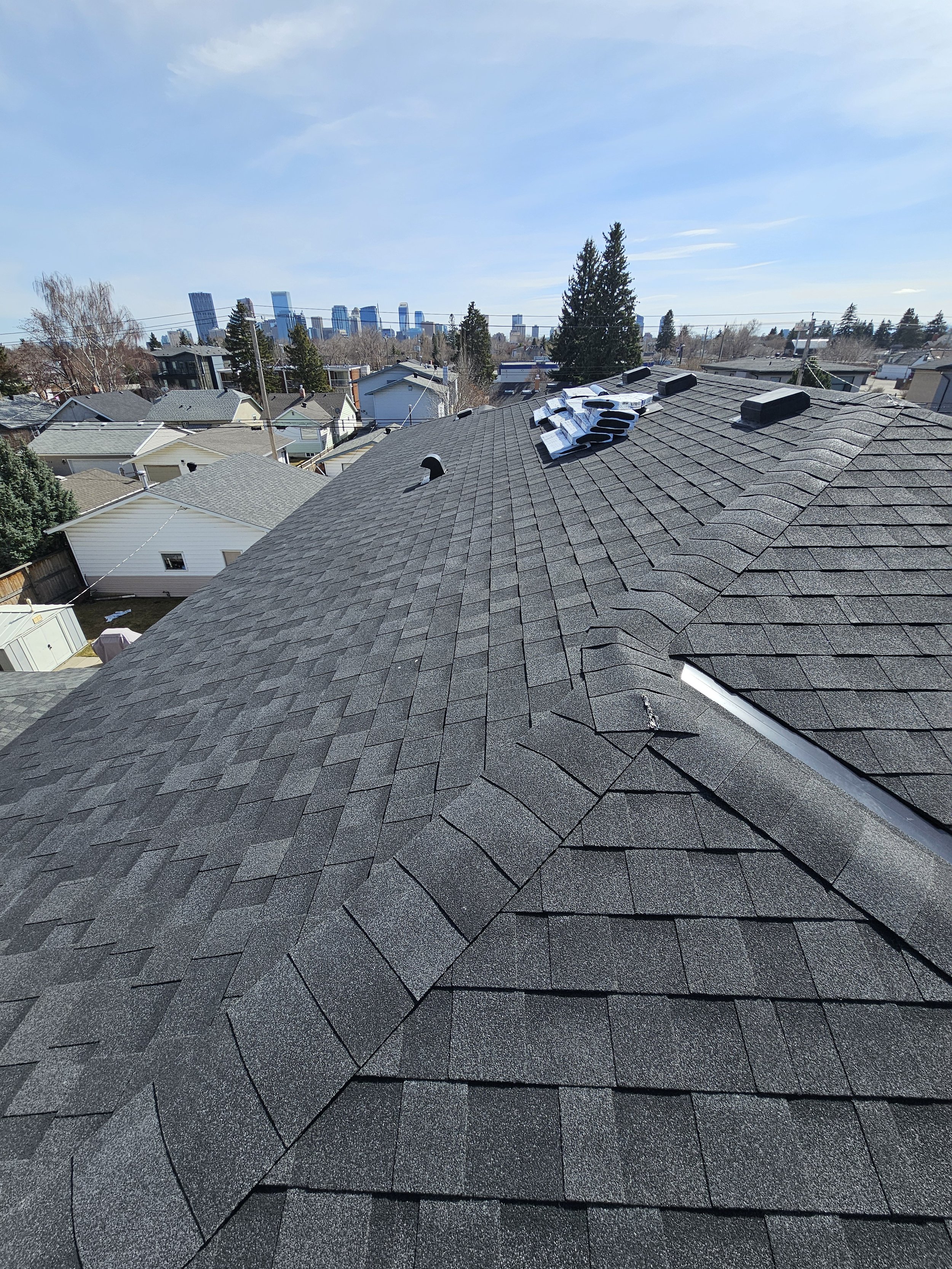 “Completed residential roofing project using high-performance architectural shingles designed for long-lasting protection, enhanced curb appeal, and superior weather resistance.”