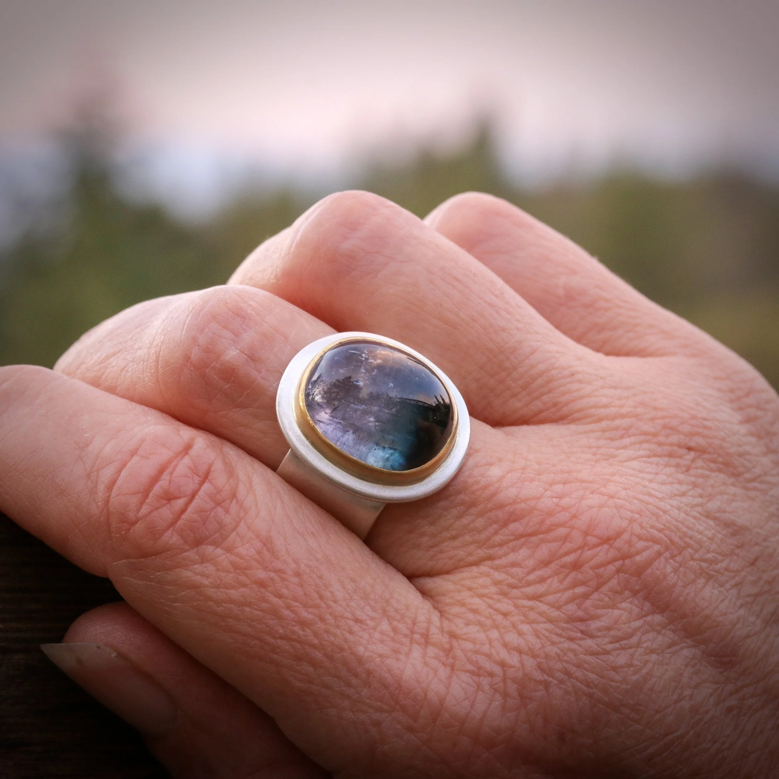 Bi-Color Tourmaline Big Sur Classic Ring