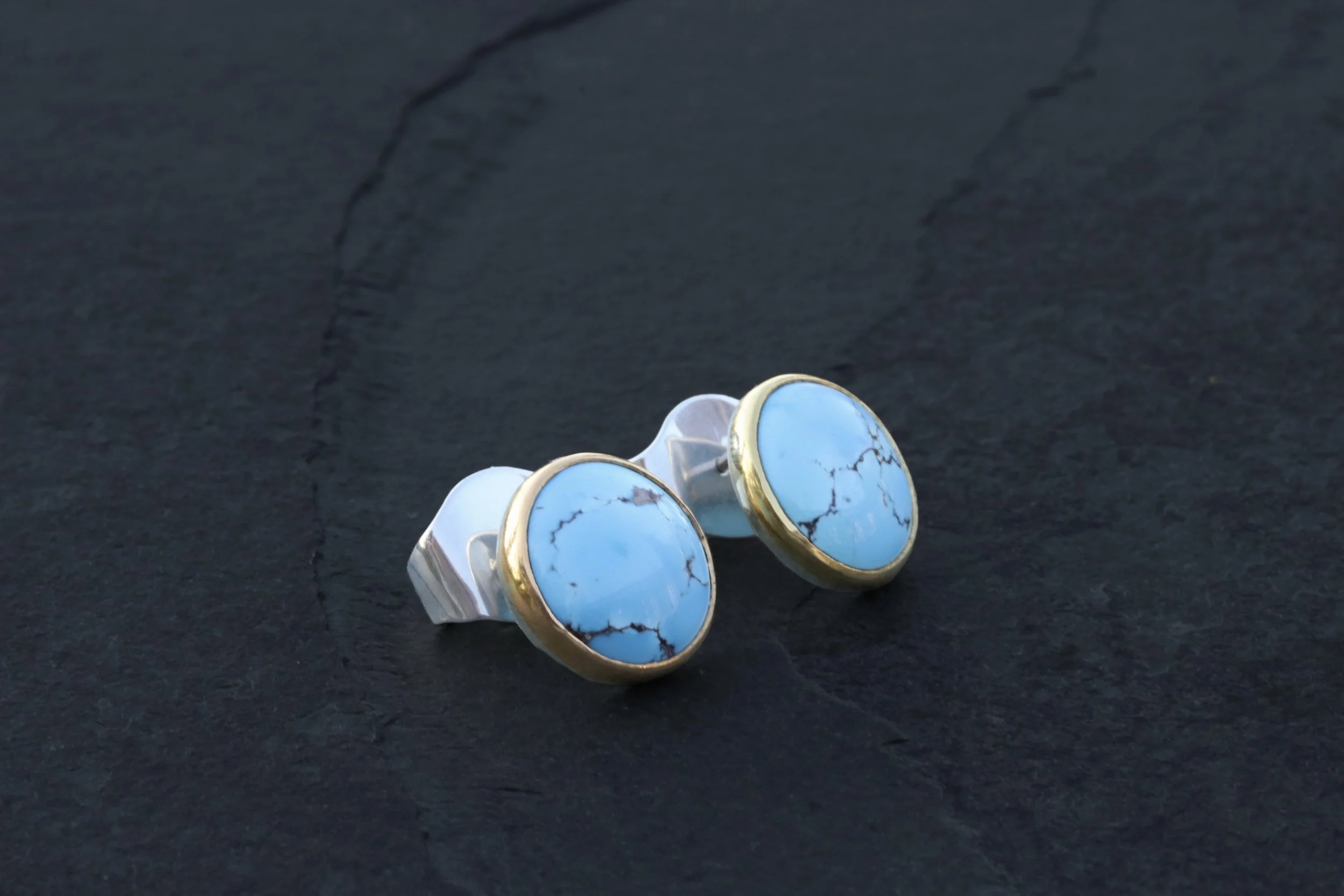 Turquoise Big Sur Classic Earrings by Big Sur Goldsmiths
