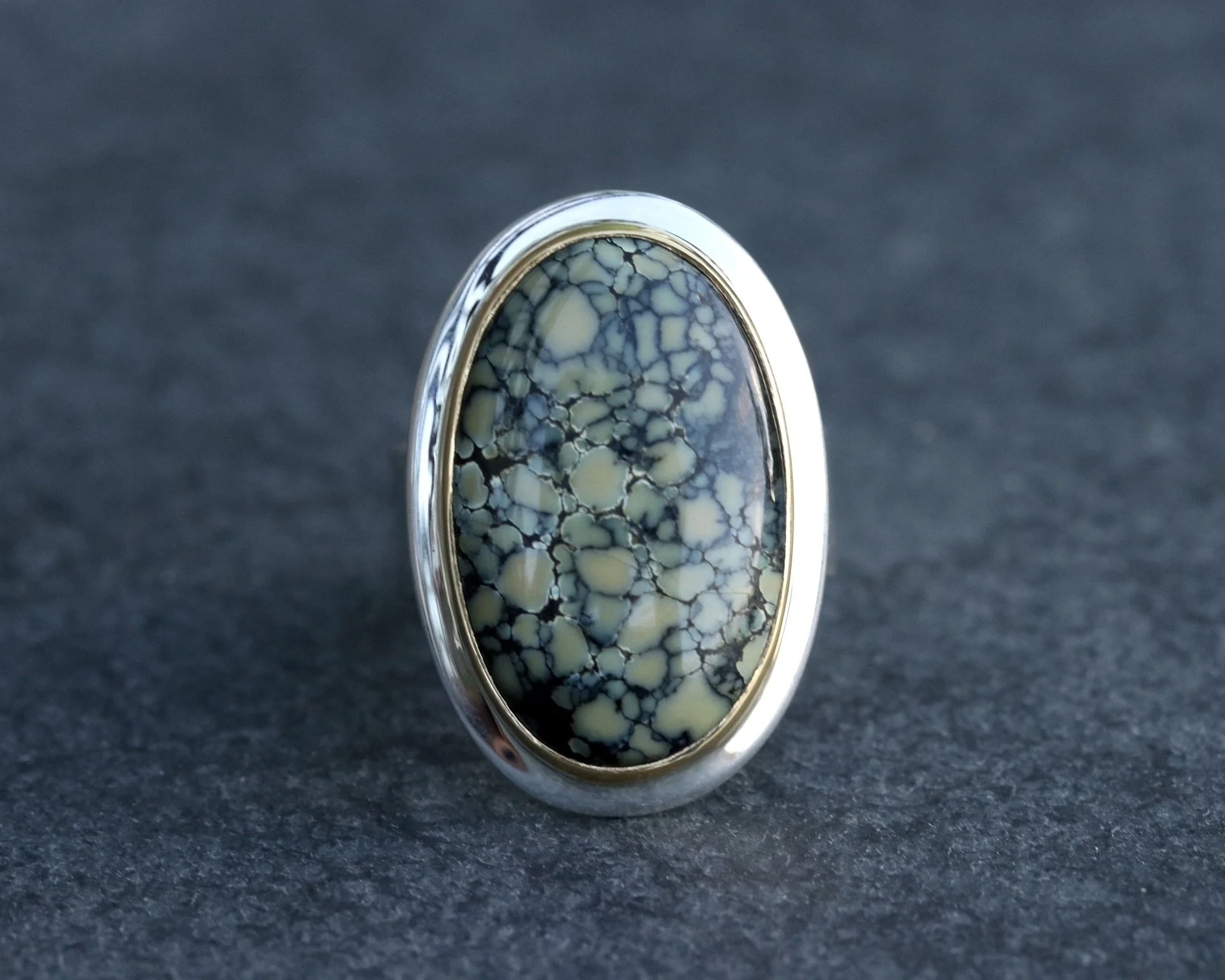 Variscite Ring in 22k gold and silver