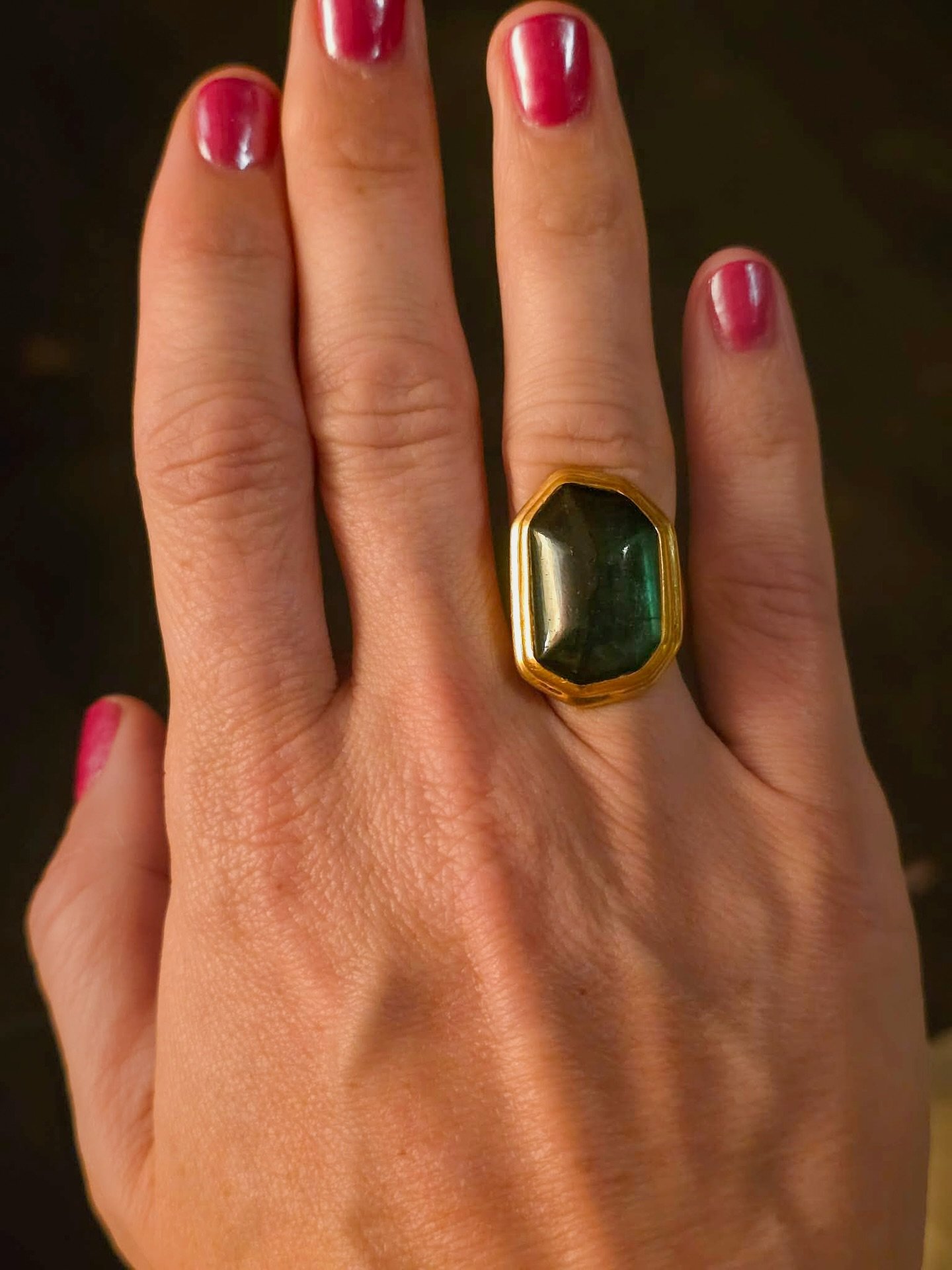 Deep green tourmaline, 22k gold. Timeless work. 

My father cut the stone and forged the setting by hand, more than thirty years ago.

Now on the second generation.

.
.
.
.
.
#bigsurgoldsmiths #handmadejewelry #studiojewelry #finejewelry #oneofakind