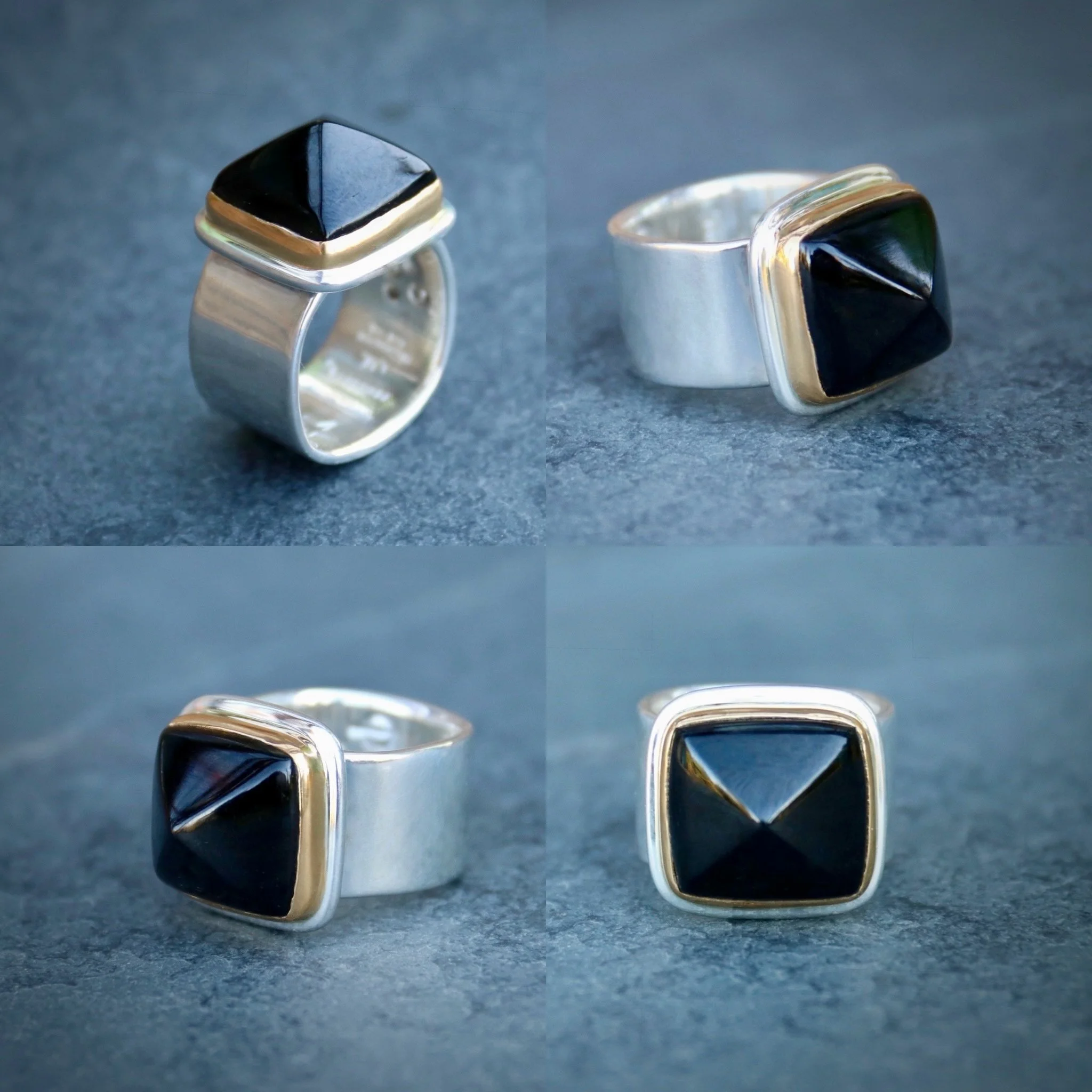 Sometimes love have pointy bits
&bull;
BLACK TOURMALINE/ 22K GOLD/ STERLING SILVER
&bull;
#oneofakindjewellery 
#statementring 
#handfabricatedjewelry 
#bigsurgoldsmiths 
#carriearmstrongdesign