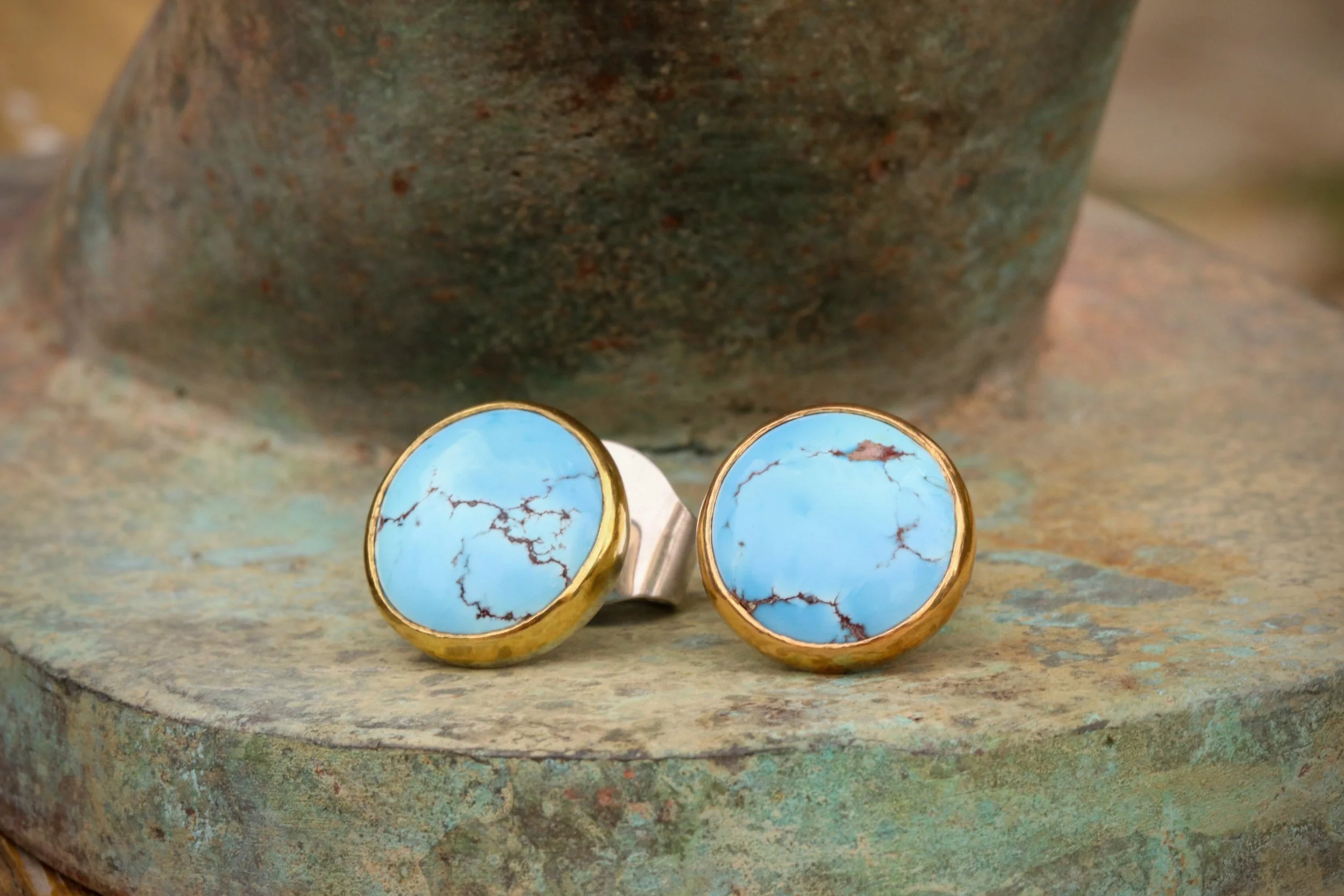 Turquoise Big Sur Classic Earrings by Big Sur Goldsmiths
