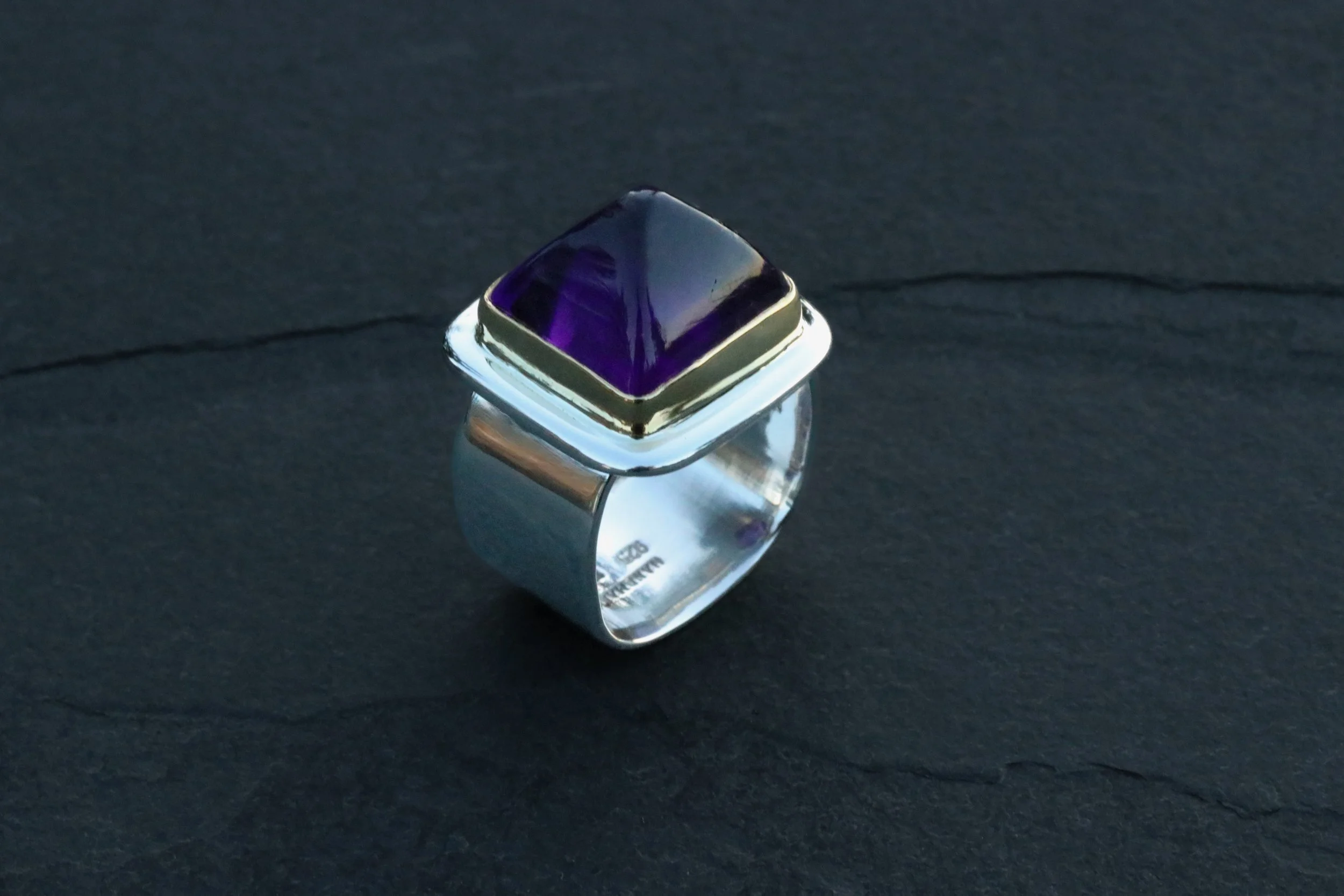 Amethyst Pyramid Big Sur Classic Ring