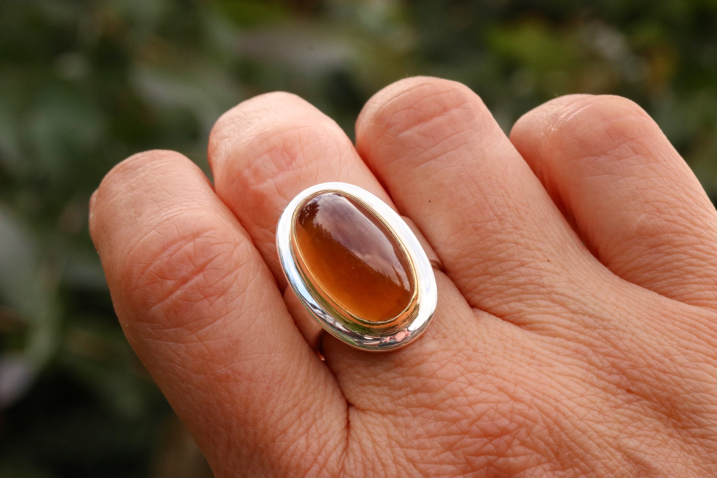 Citrine Big Sur Classic Ring in 22k gold & Sterling Silver