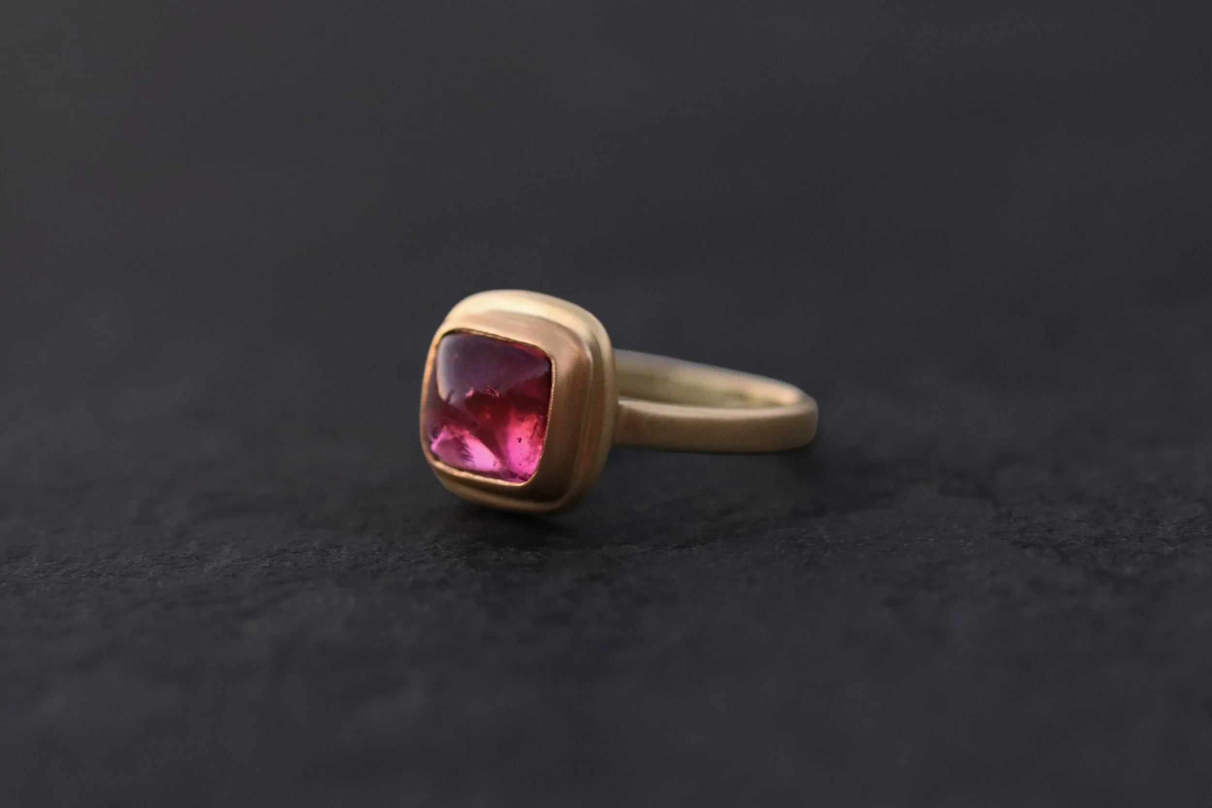 Pink Tourmaline Ring in 22k & 18k Gold by Big Sur Goldsmiths