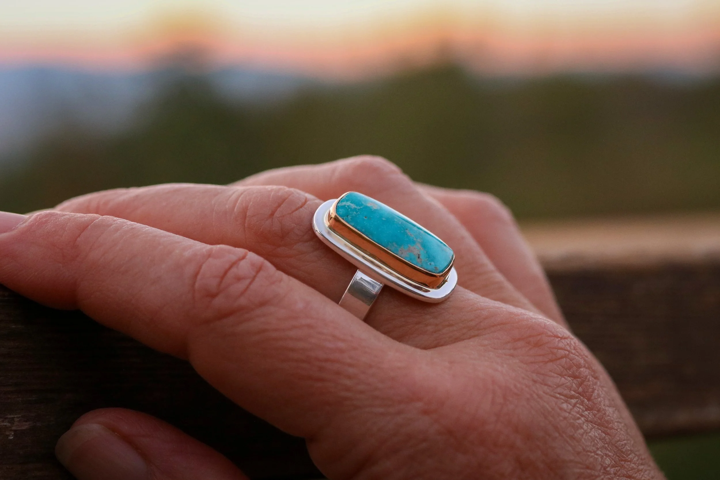 Turquoise Baguette Big Sur Classic Ring
