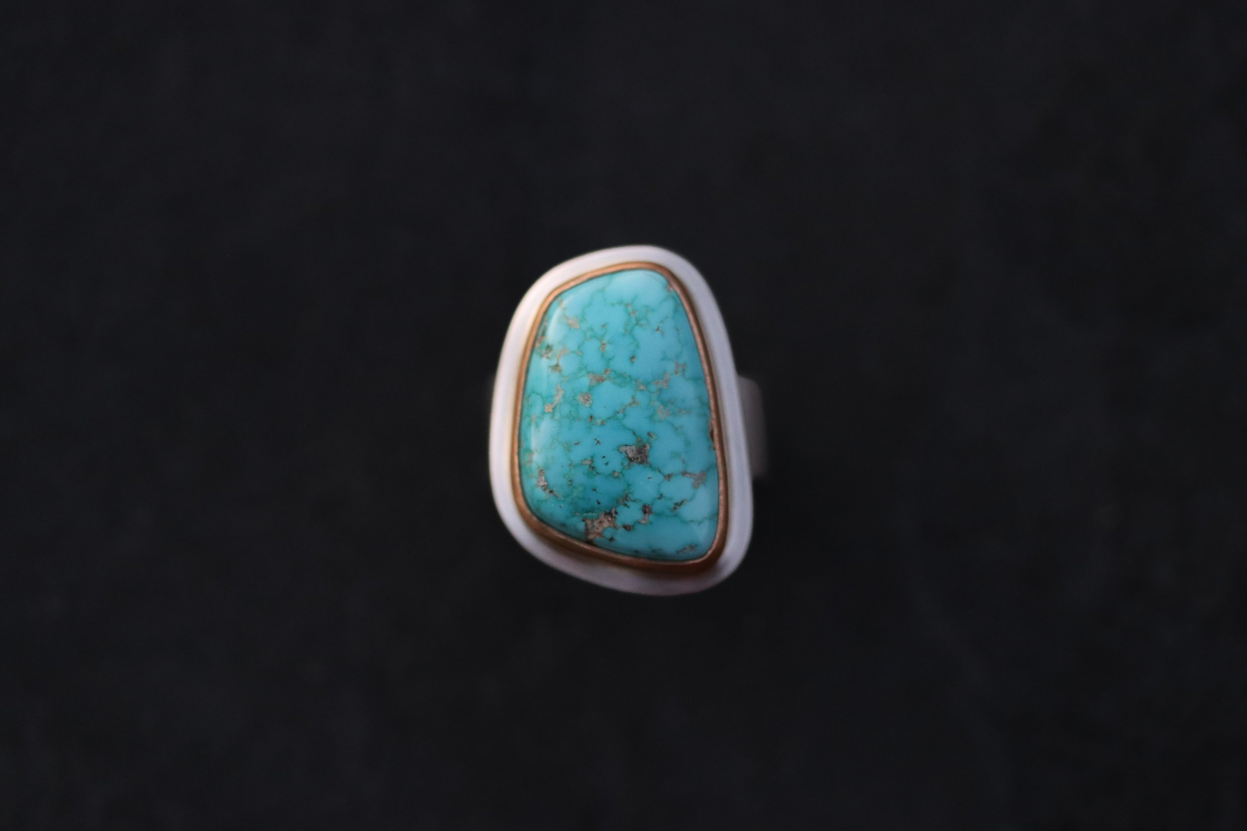 Asymmetrical Turquoise Big Sur Classic Ring