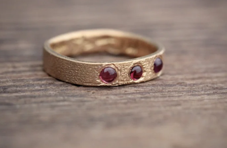 Triple Warmth Sapphires Princess Band in 22k Gold