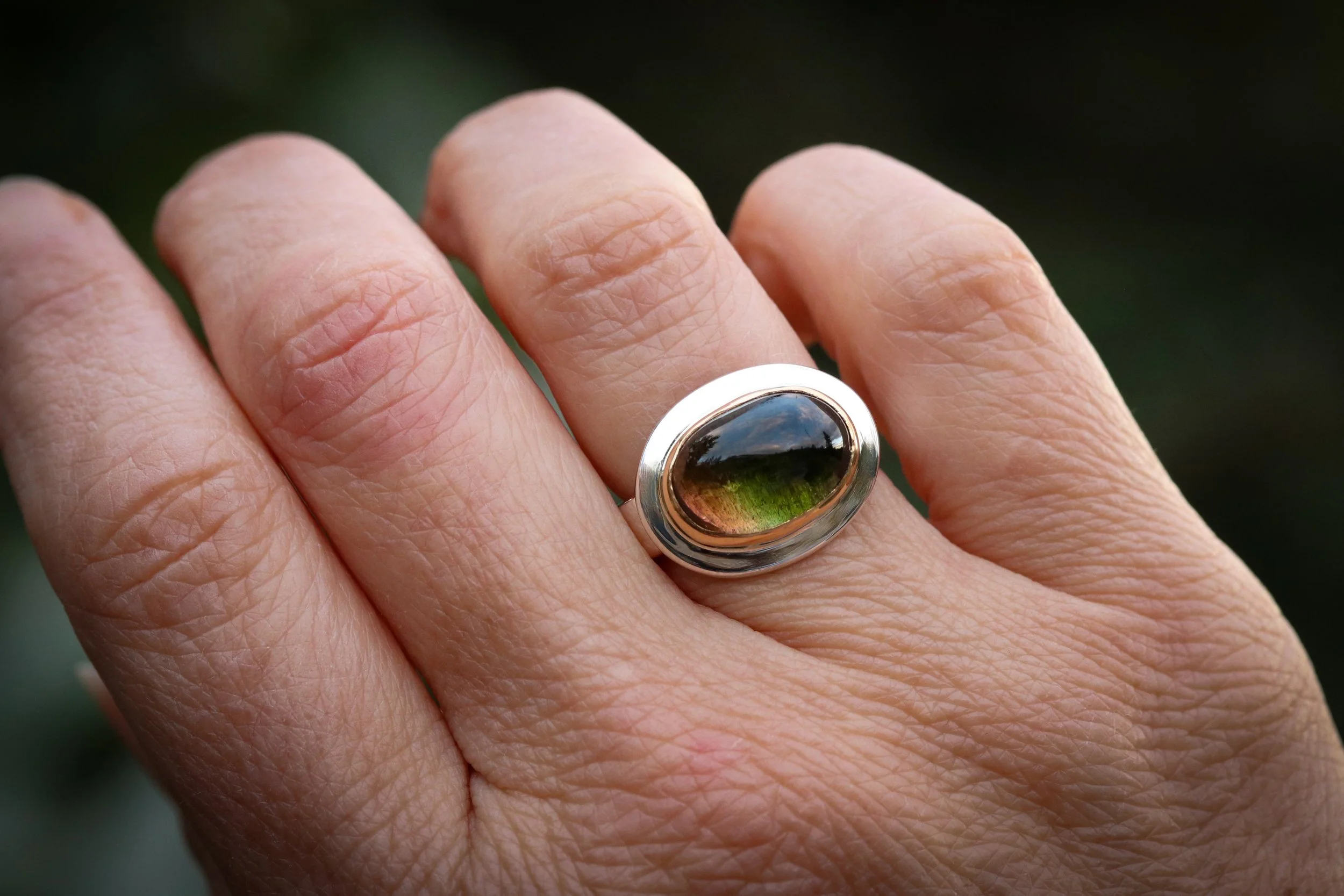 Multicolor Tourmaline Big Sur Classic Ring