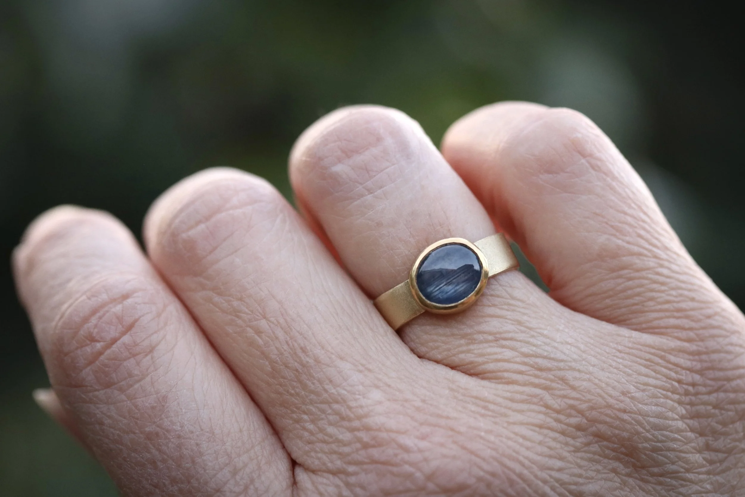 Northern Sky Blue Sapphire Ring by Big Sur Goldsmiths