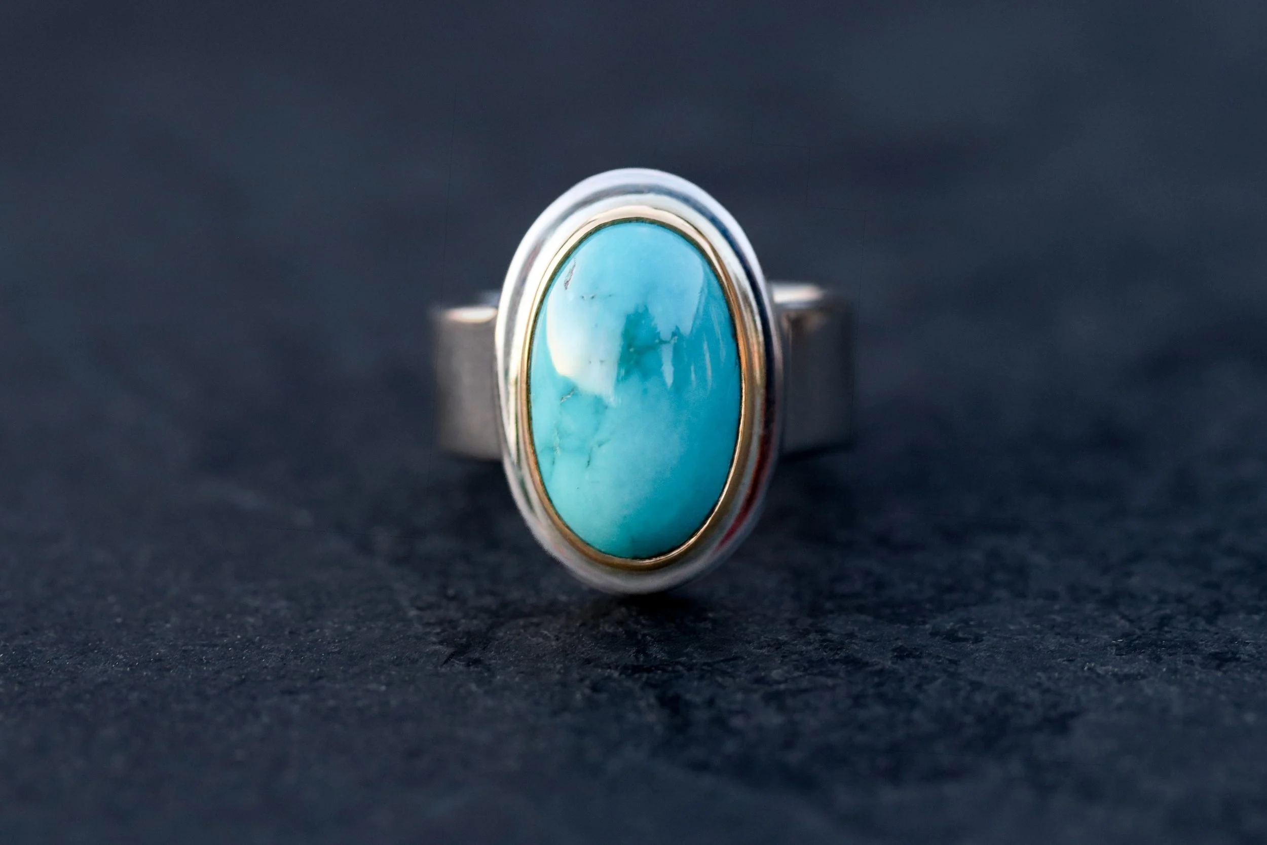 Fox Mine Turquoise Classic Big Sur Ring