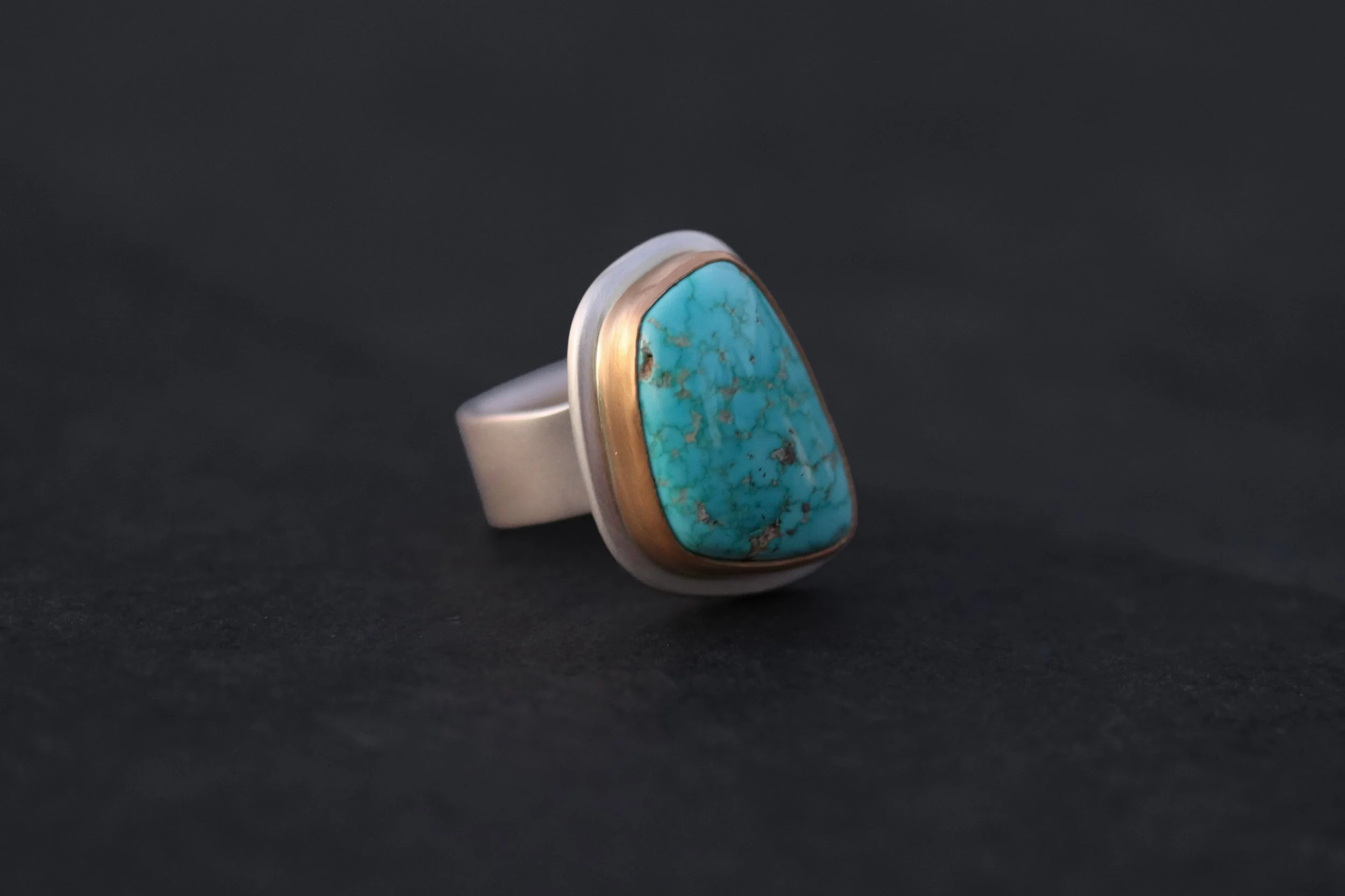 Asymmetrical Turquoise Big Sur Classic Ring