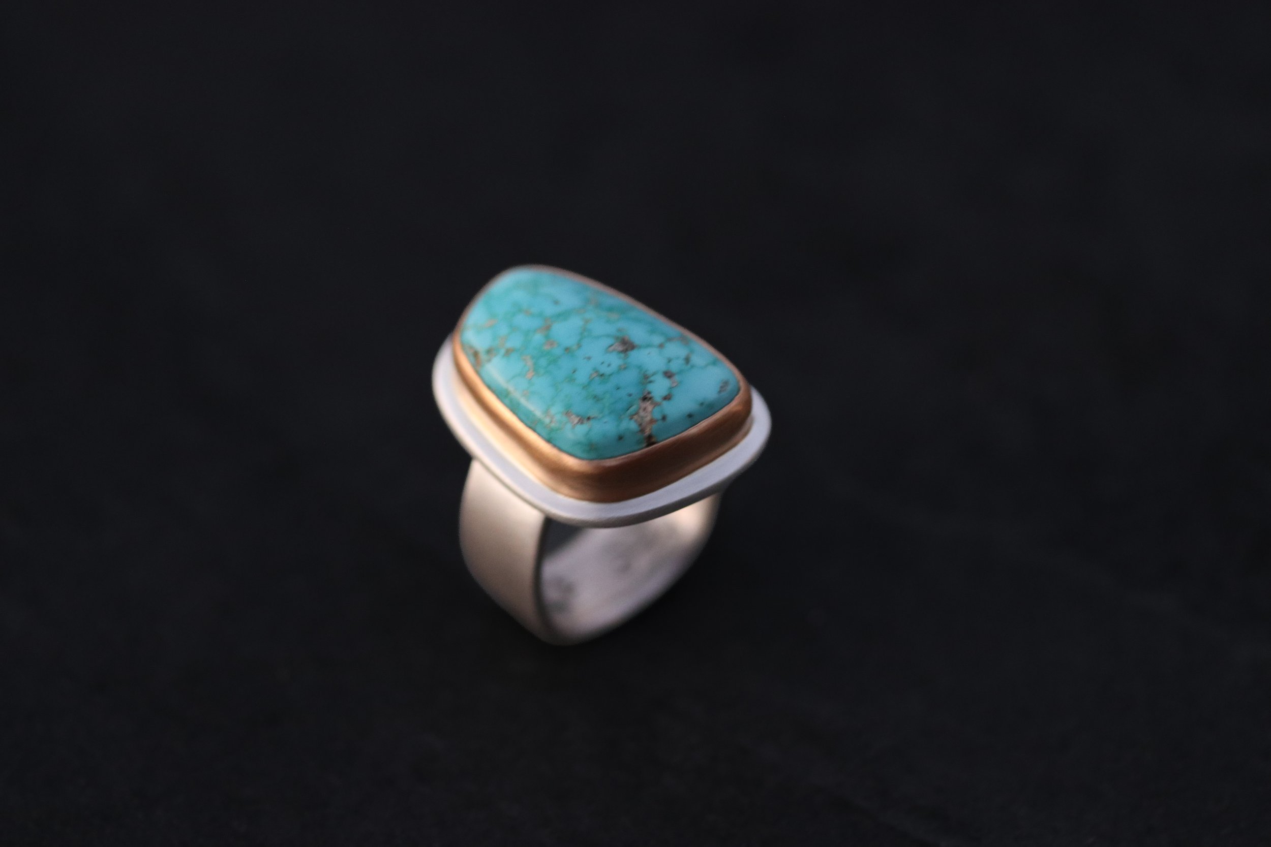 Asymmetrical Turquoise Big Sur Classic Ring