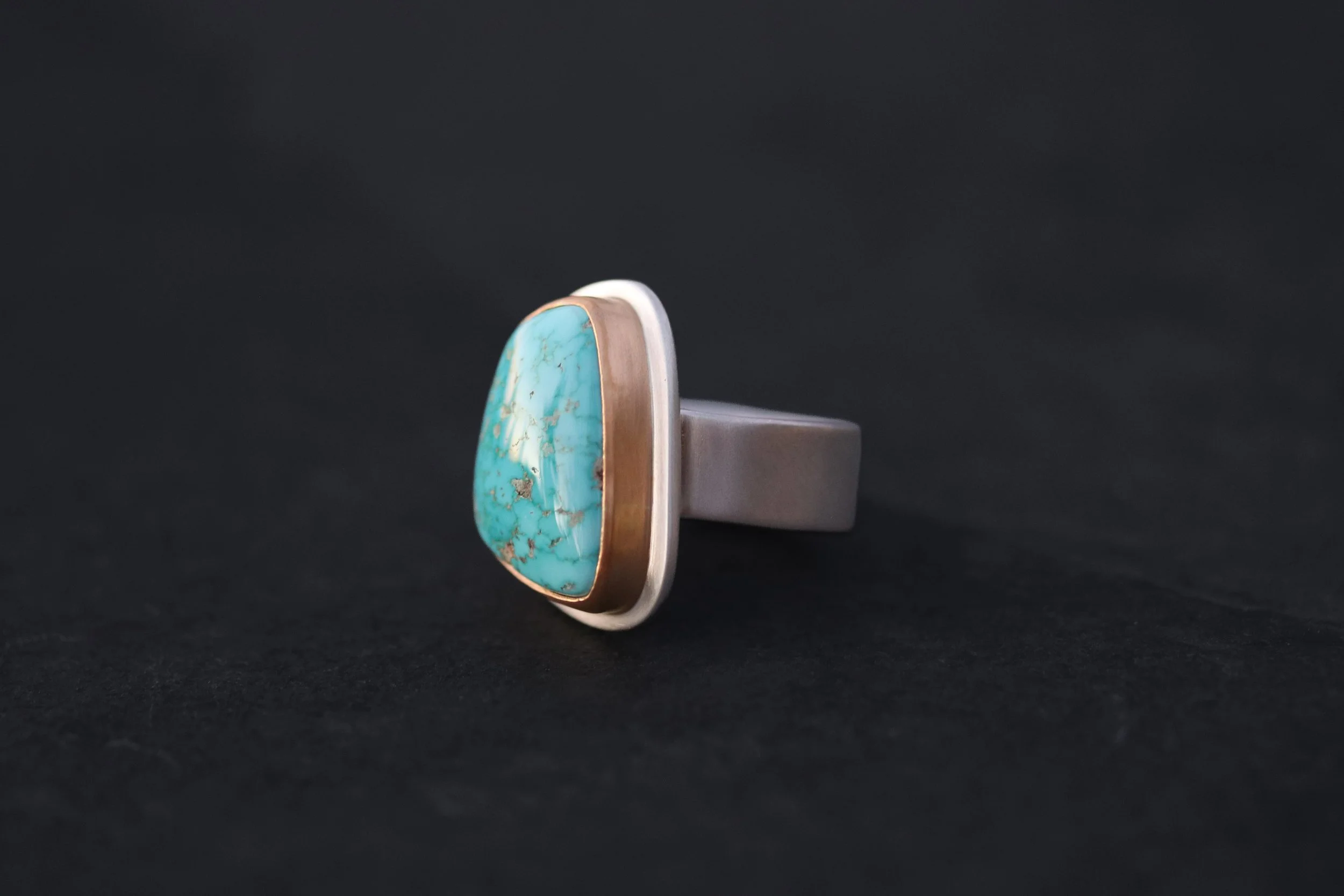 Asymmetrical Turquoise Big Sur Classic Ring