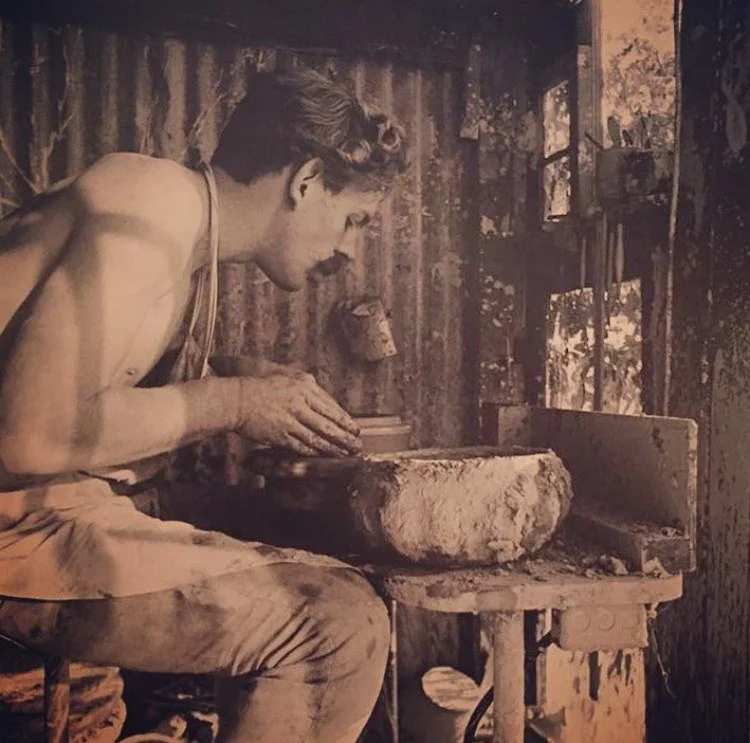 Karl Lee at the potter's wheel