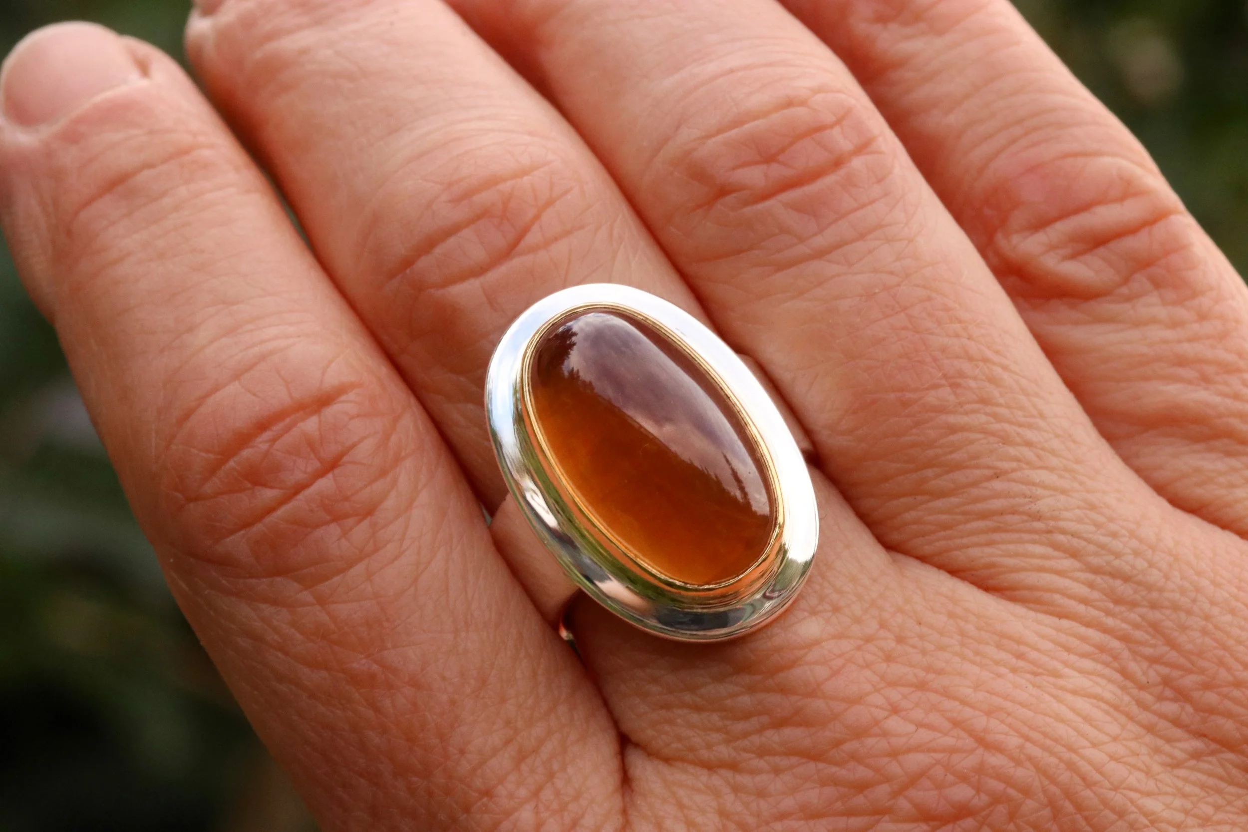 Citrine Big Sur Classic Ring in 22k gold & Sterling Silver