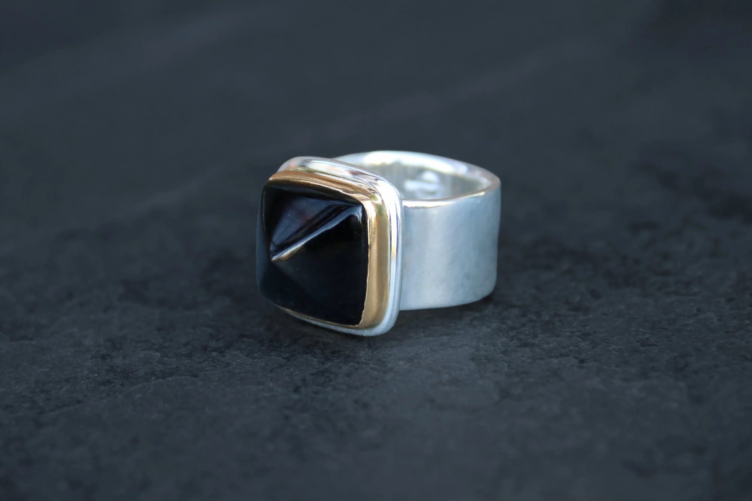 Black Tourmaline Big Sur Classic Ring