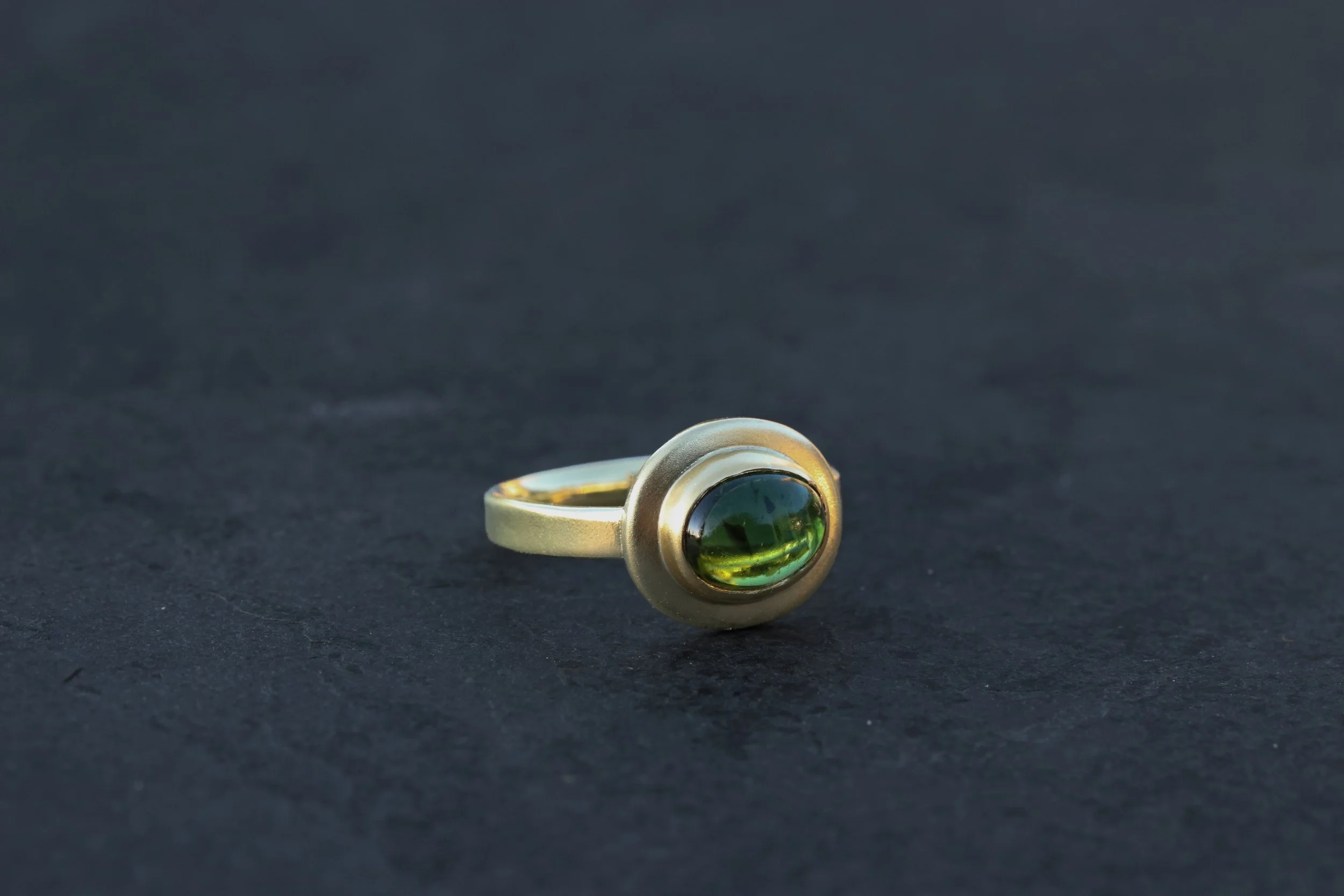 Green Tourmaline Ring in 18k & 22k