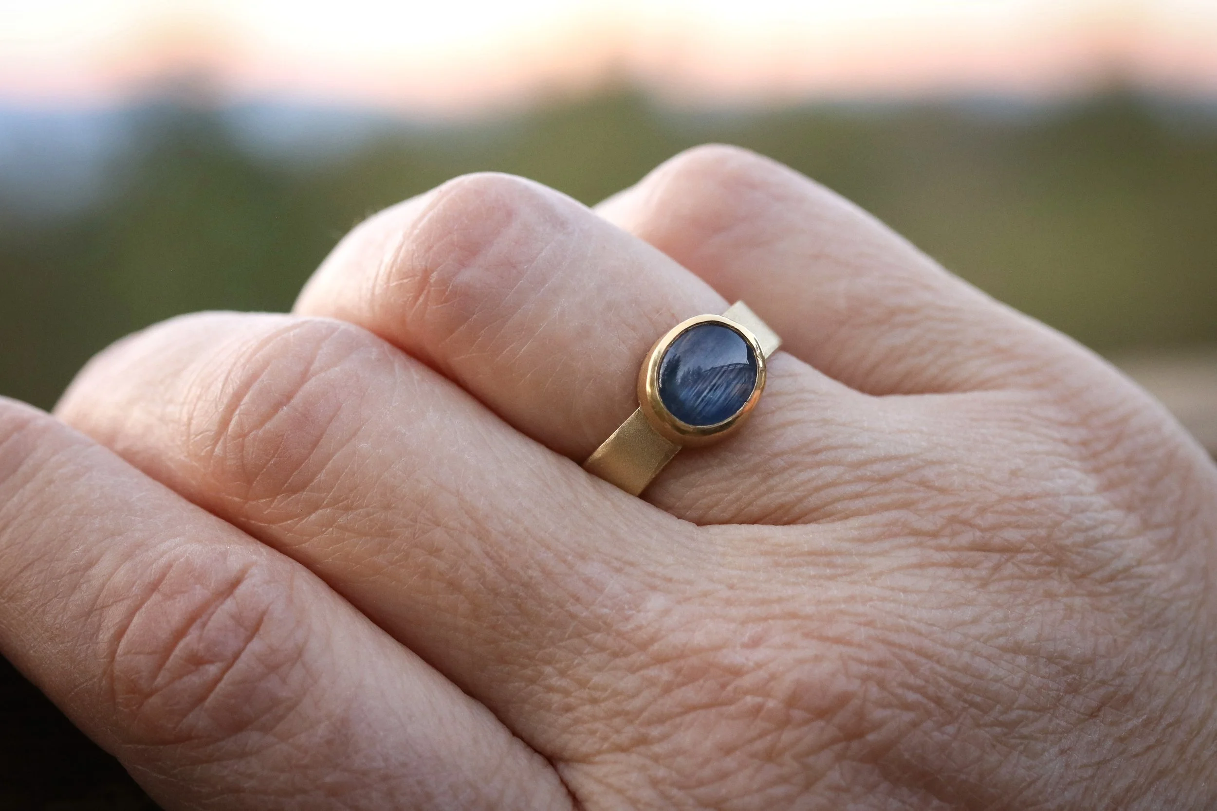 Northern Sky Blue Sapphire Ring by Big Sur Goldsmiths