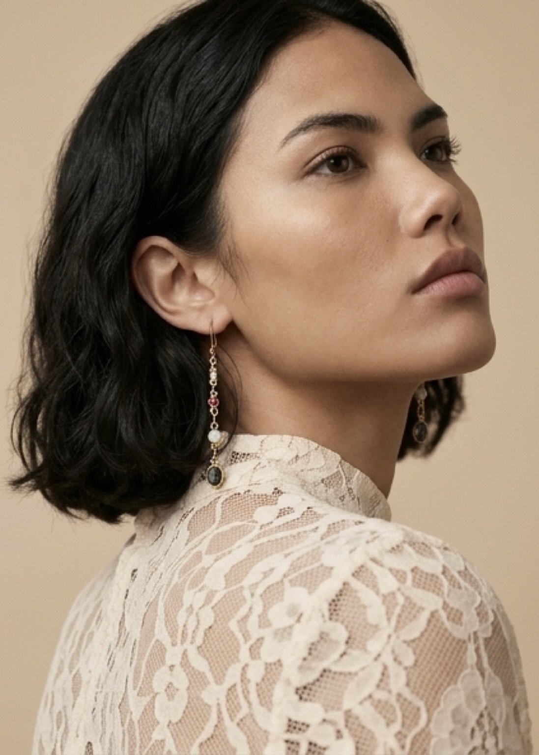 Spinel Medley Link Earrings in 22k & 18k Gold