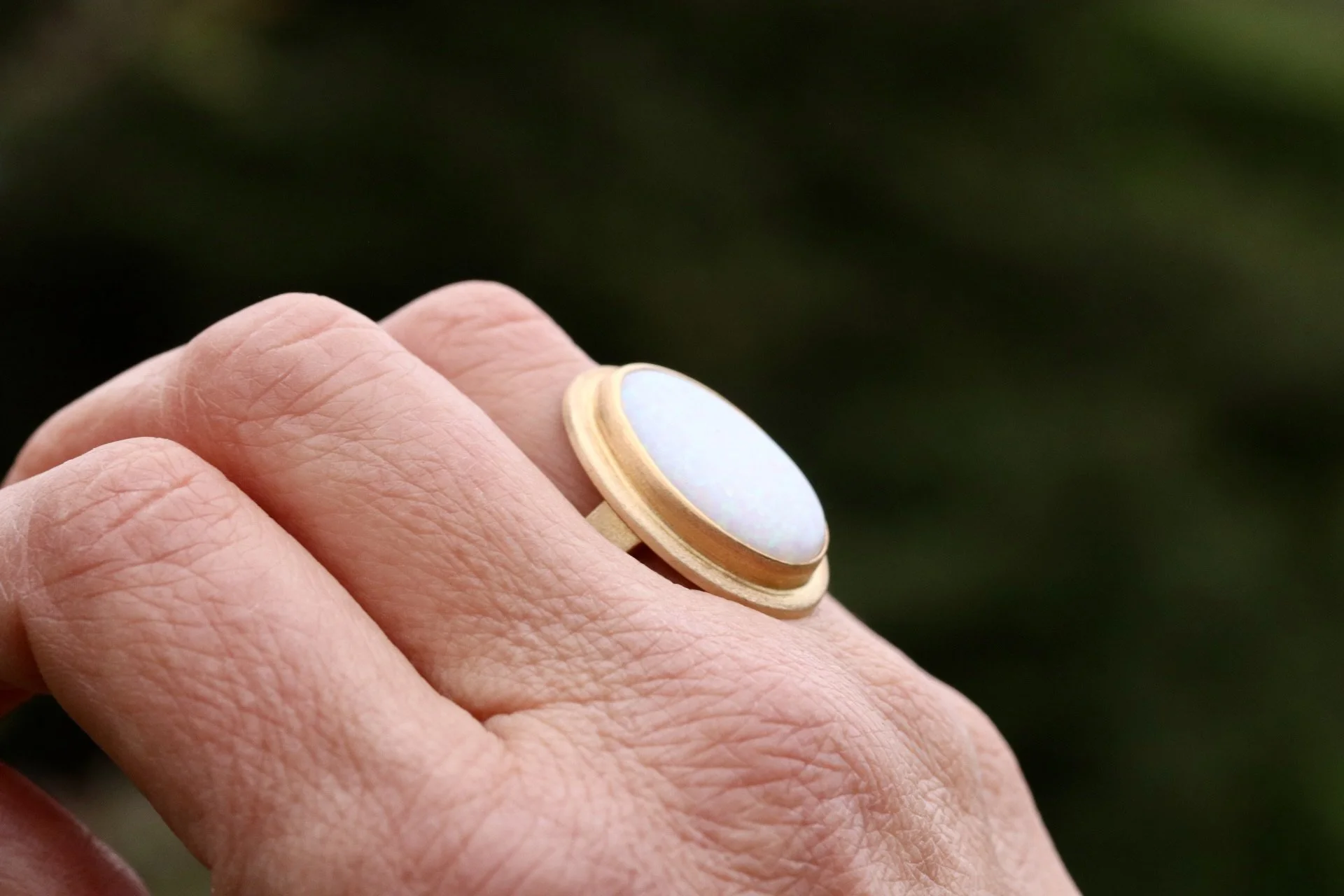 Australian Opal Ring in 22K & 18K Gold