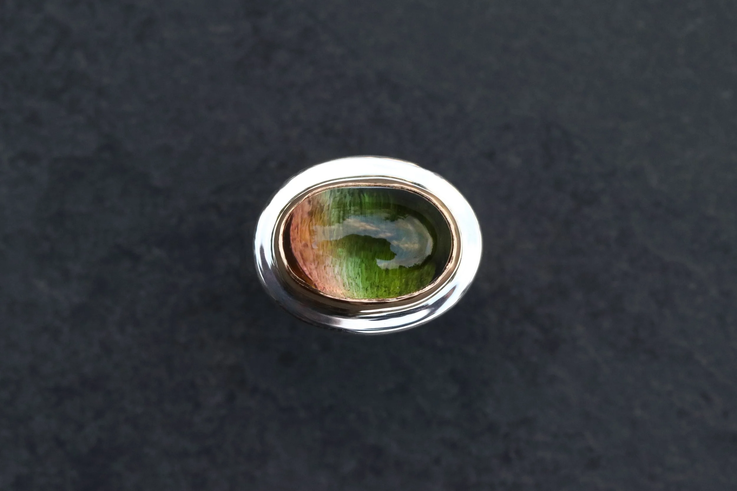 Multicolor Tourmaline Big Sur Classic Ring
