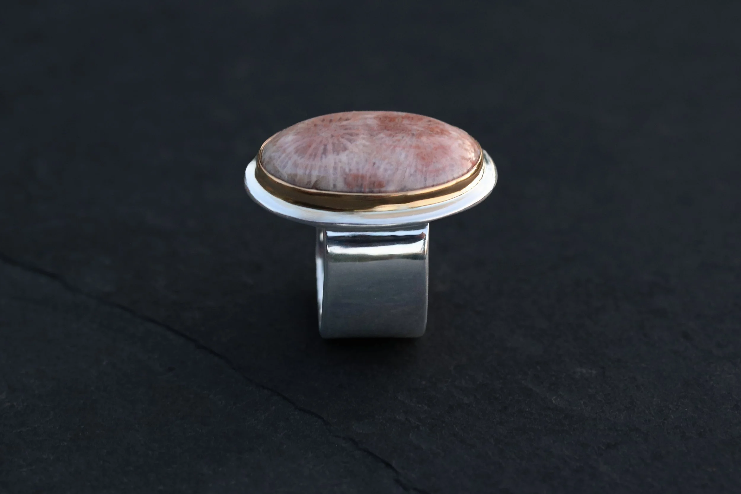 Fossilized Coral Big Sur Classic Ring