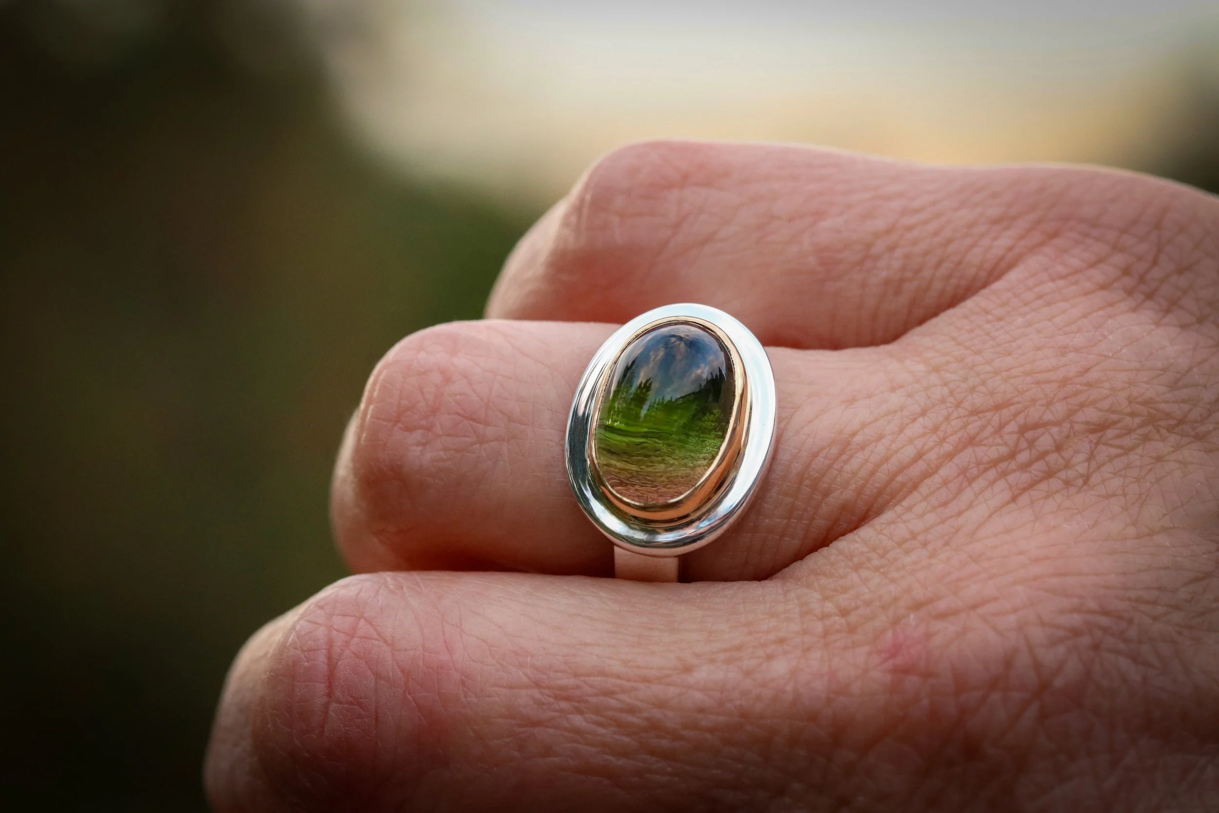 Multicolor Tourmaline Big Sur Classic Ring