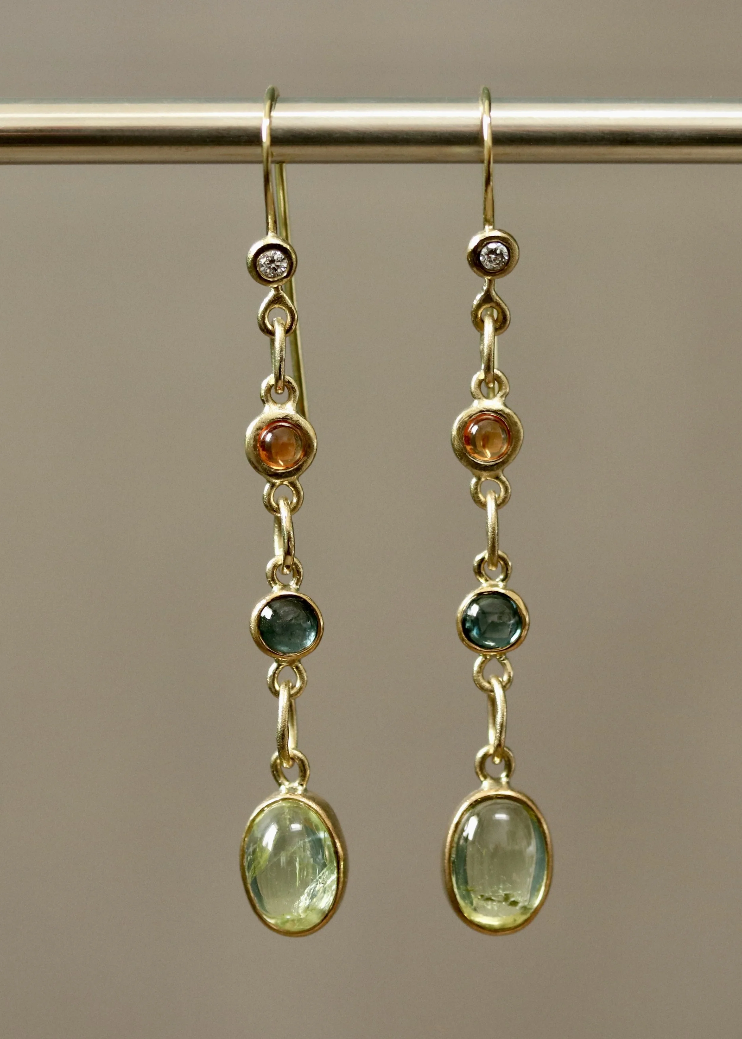 Green Tourmaline Gem Medley Earrings