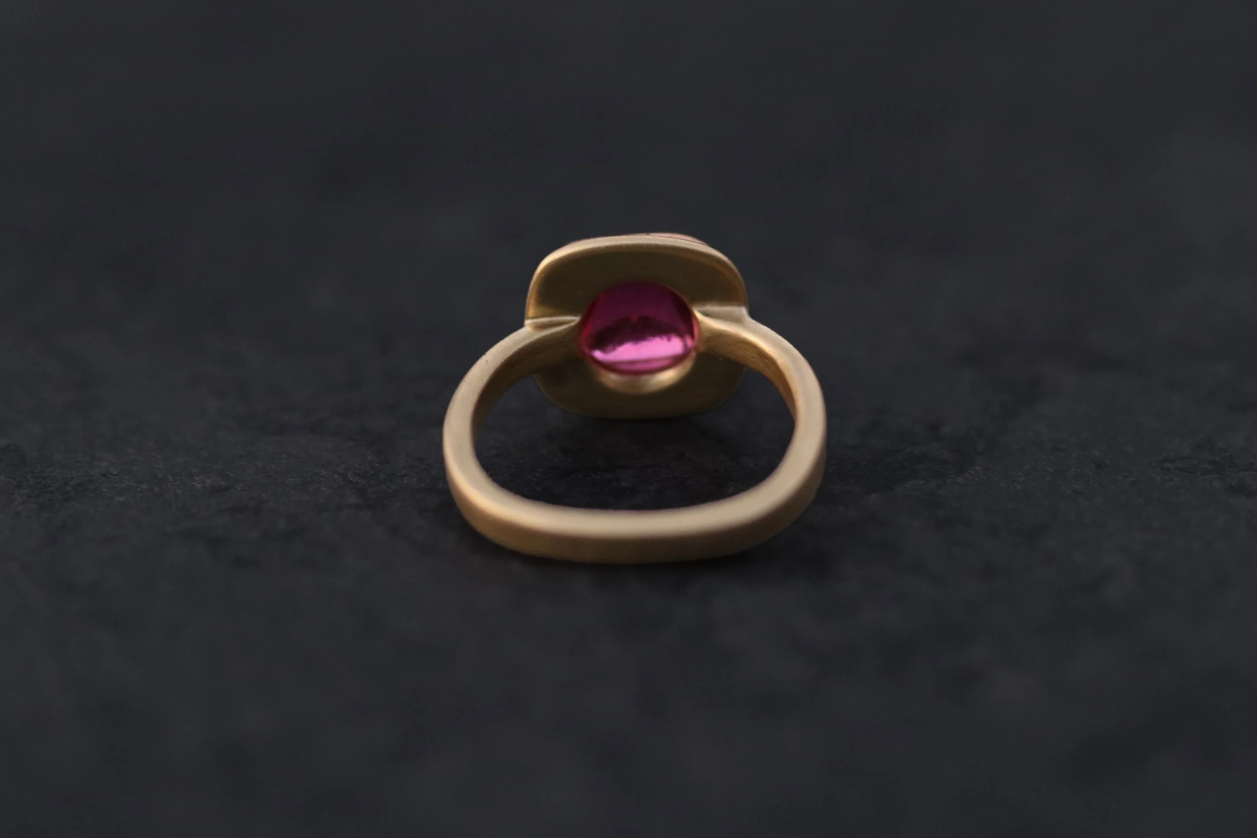 Pink Tourmaline Ring in 22k & 18k Gold by Big Sur Goldsmiths