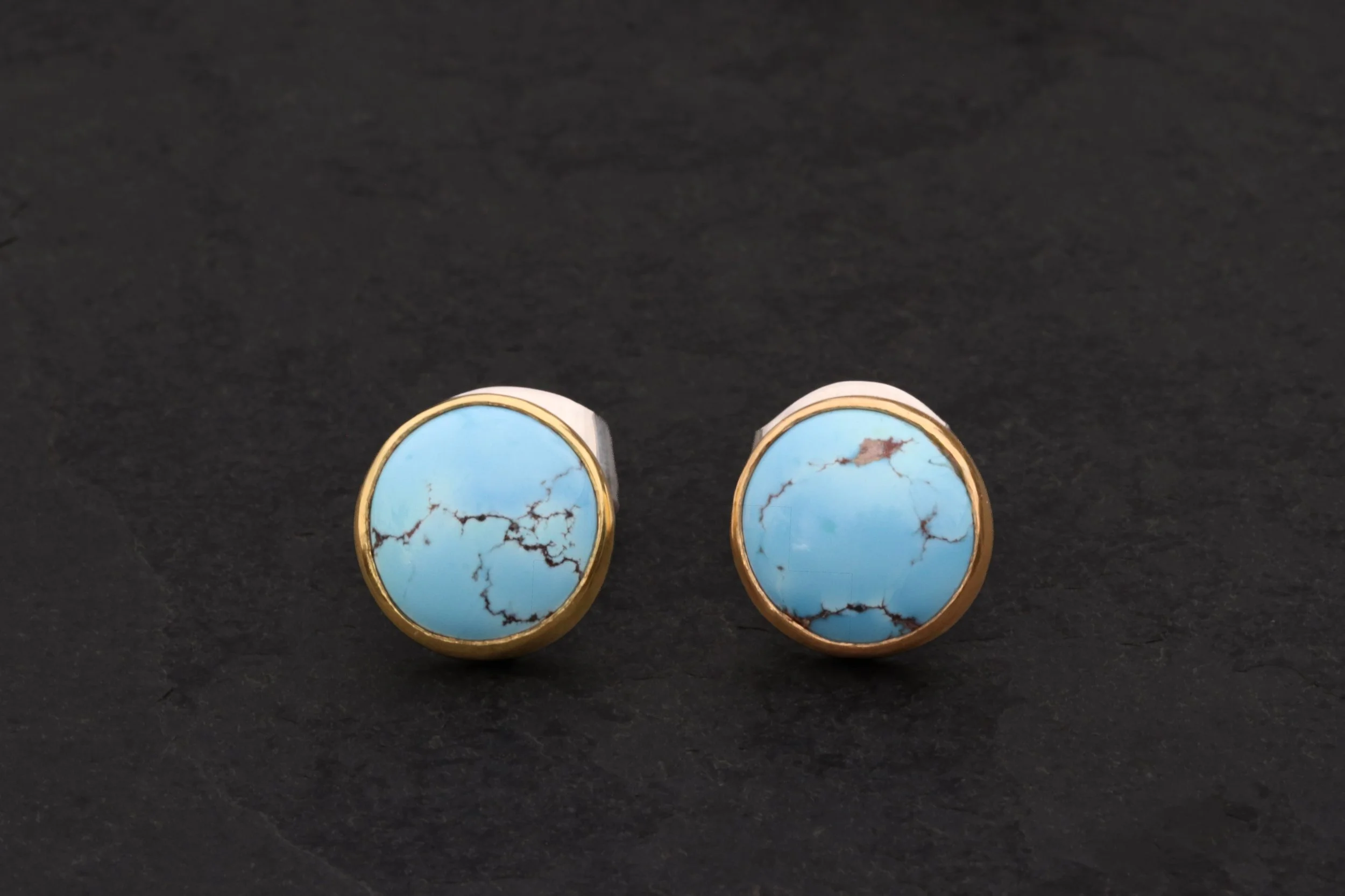 Turquoise Big Sur Classic Earrings by Big Sur Goldsmiths