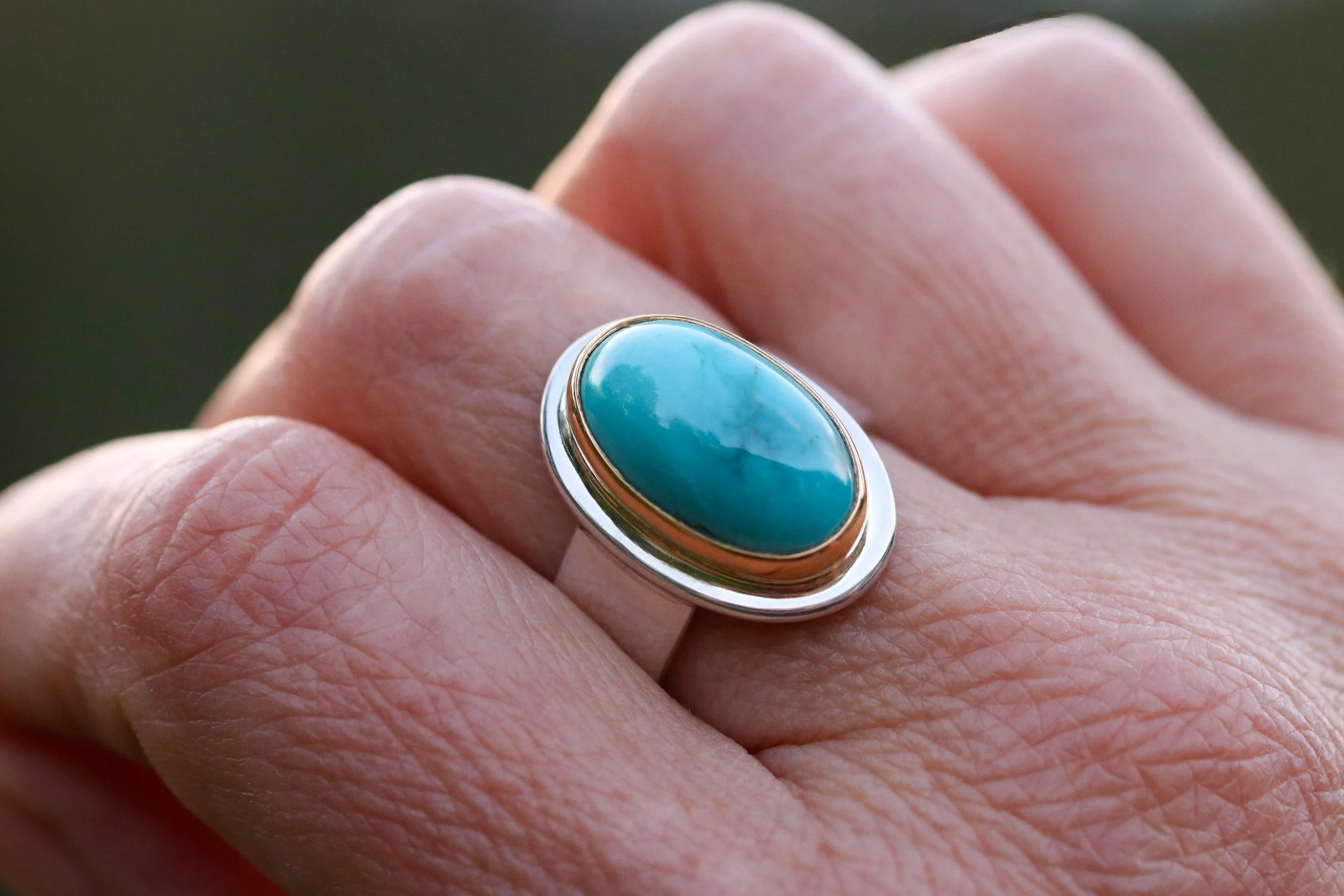 Fox Mine Turquoise Classic Big Sur Ring