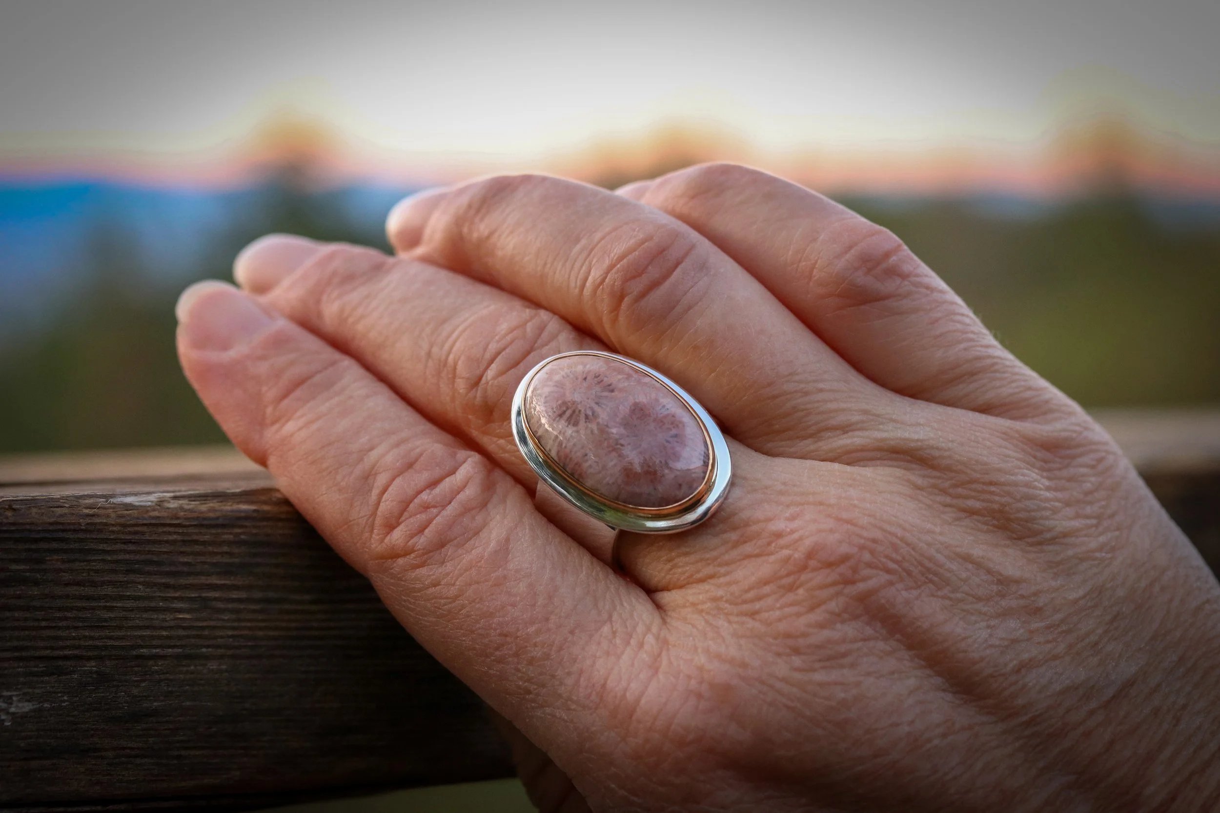 Fossilized Coral Big Sur Classic Ring