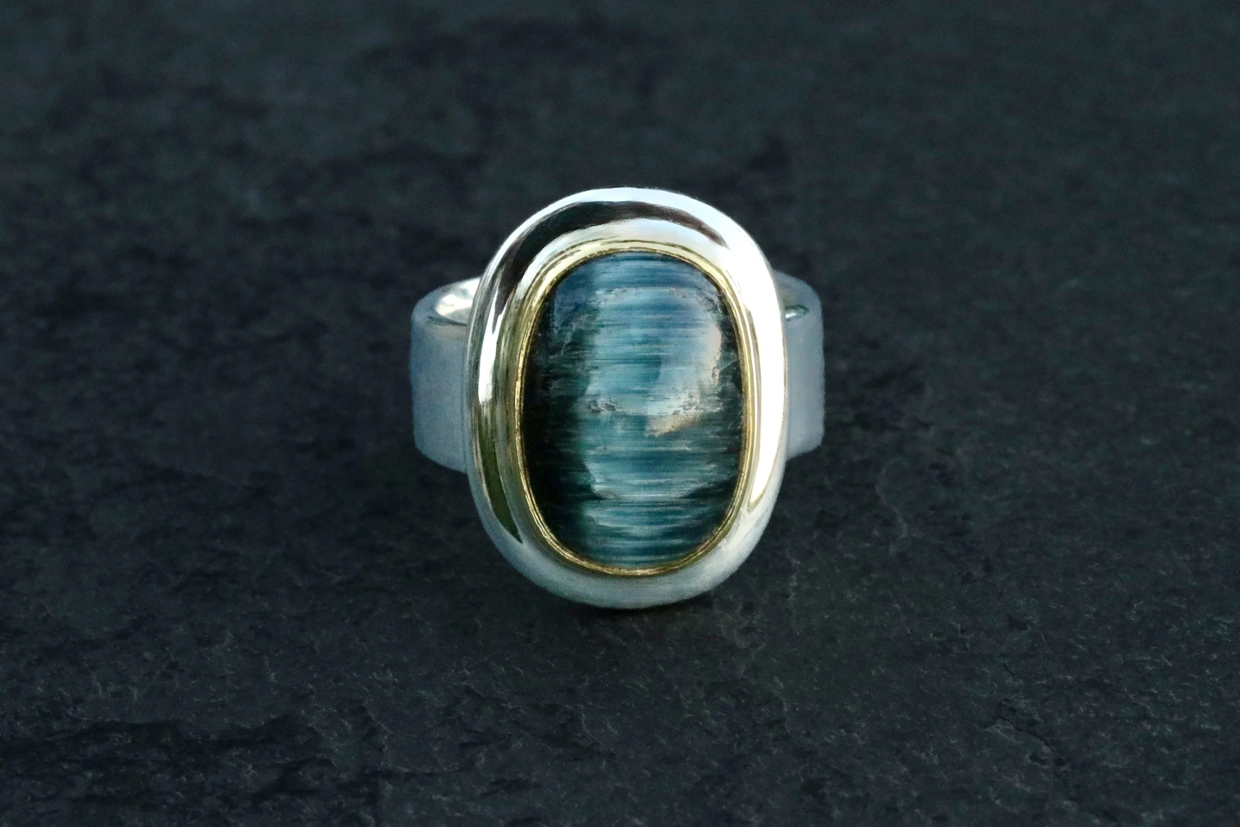 Cats Eye Tourmaline Big Sur Classic Ring