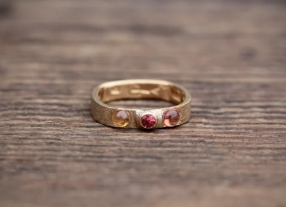 Garnet and Sapphires Princess Band in 22K Gold