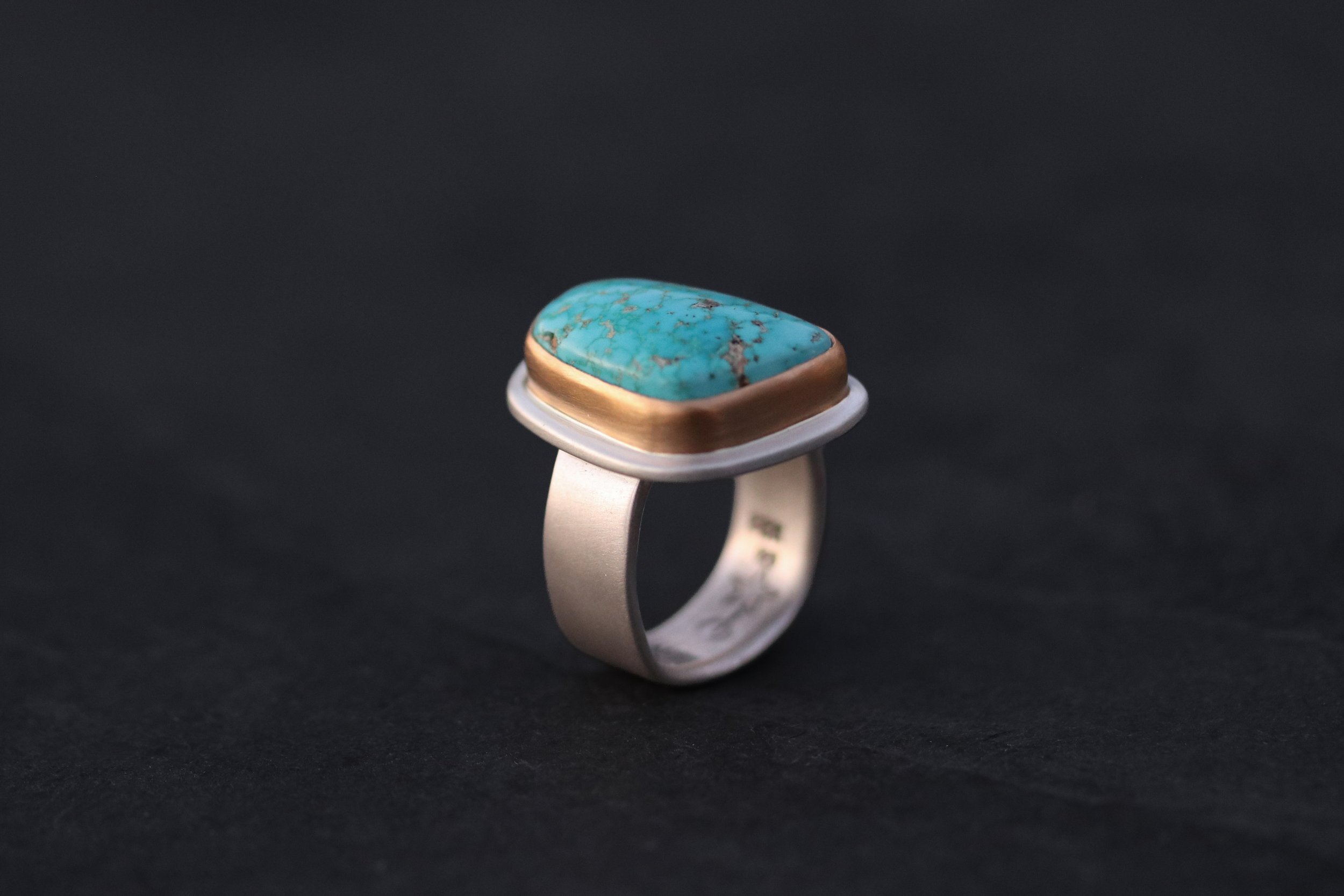 Asymmetrical Turquoise Big Sur Classic Ring