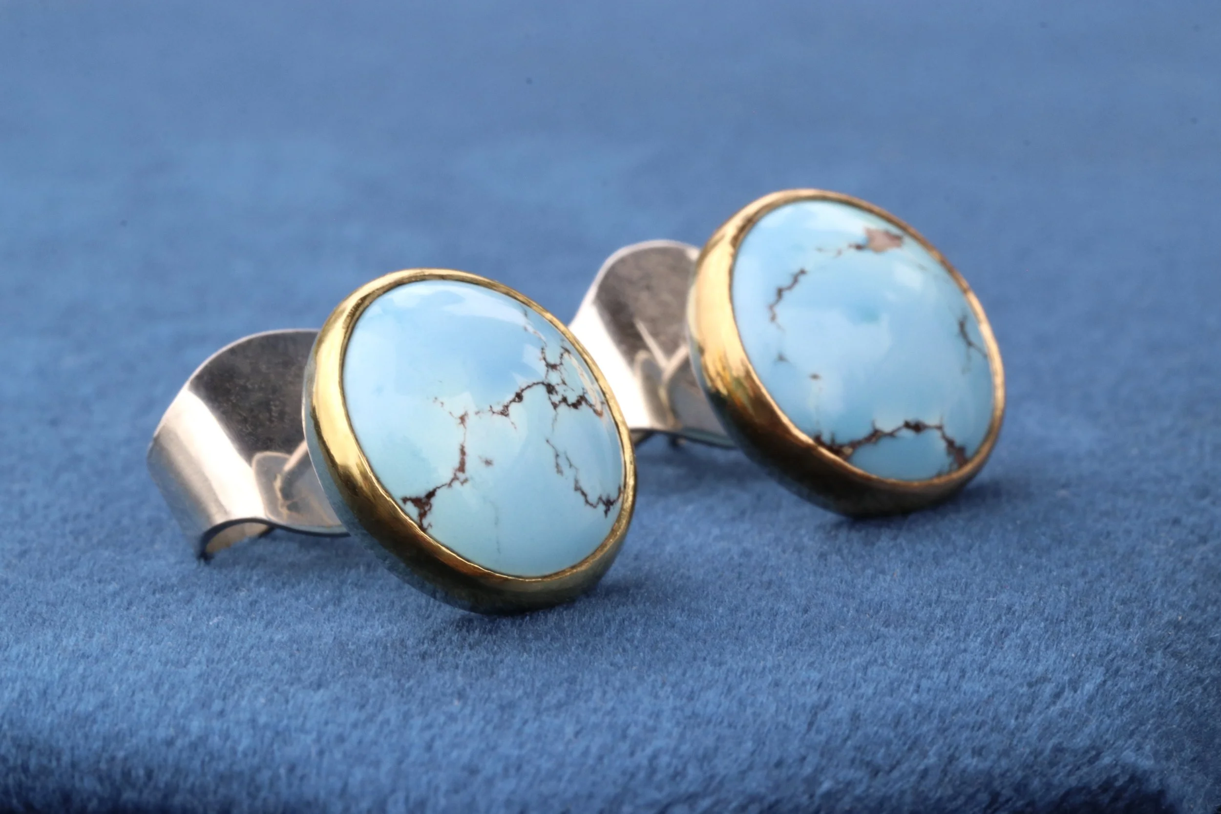 Turquoise Big Sur Classic Earrings by Big Sur Goldsmiths