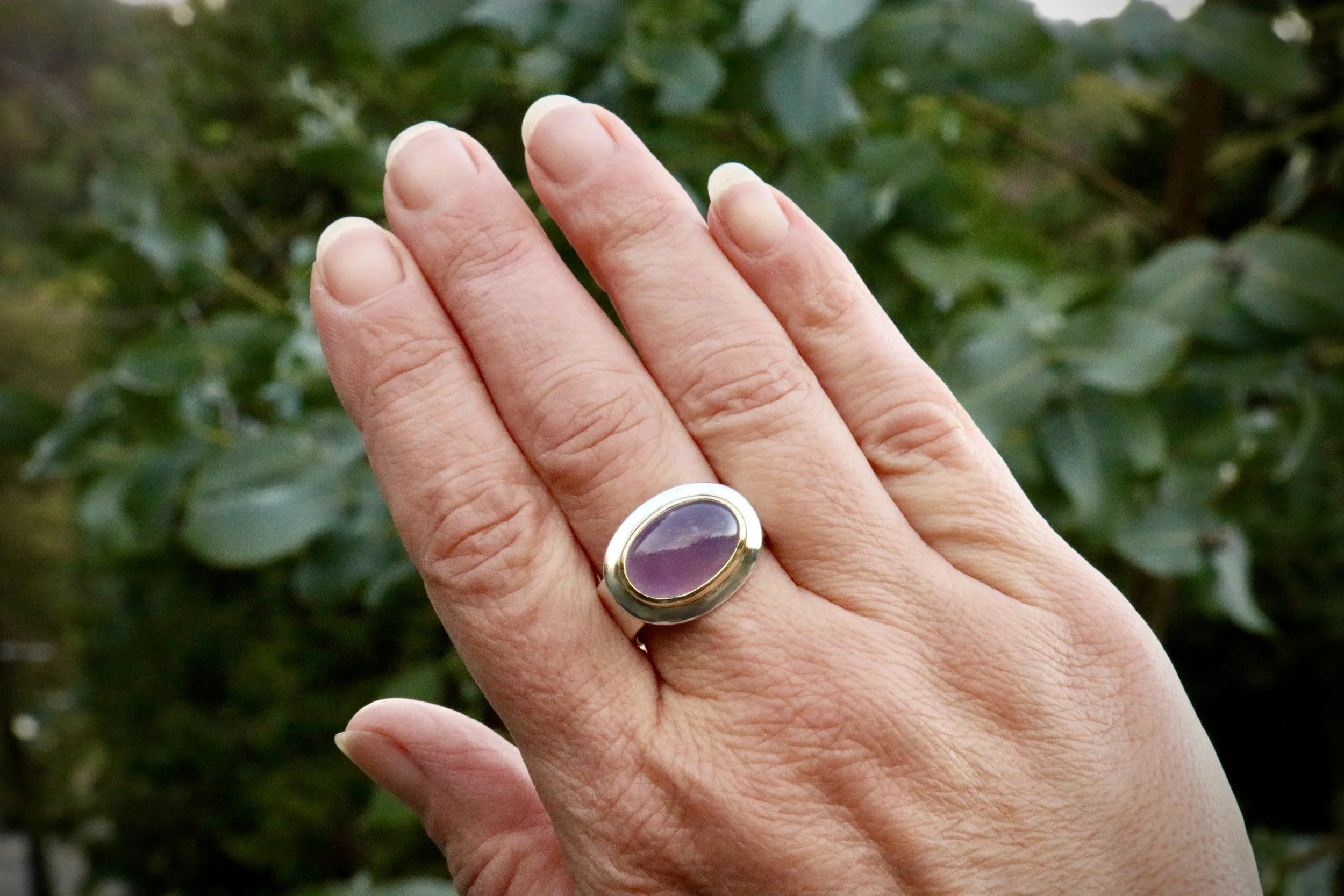 Purple Chalcedony Big Sur Classic Ring