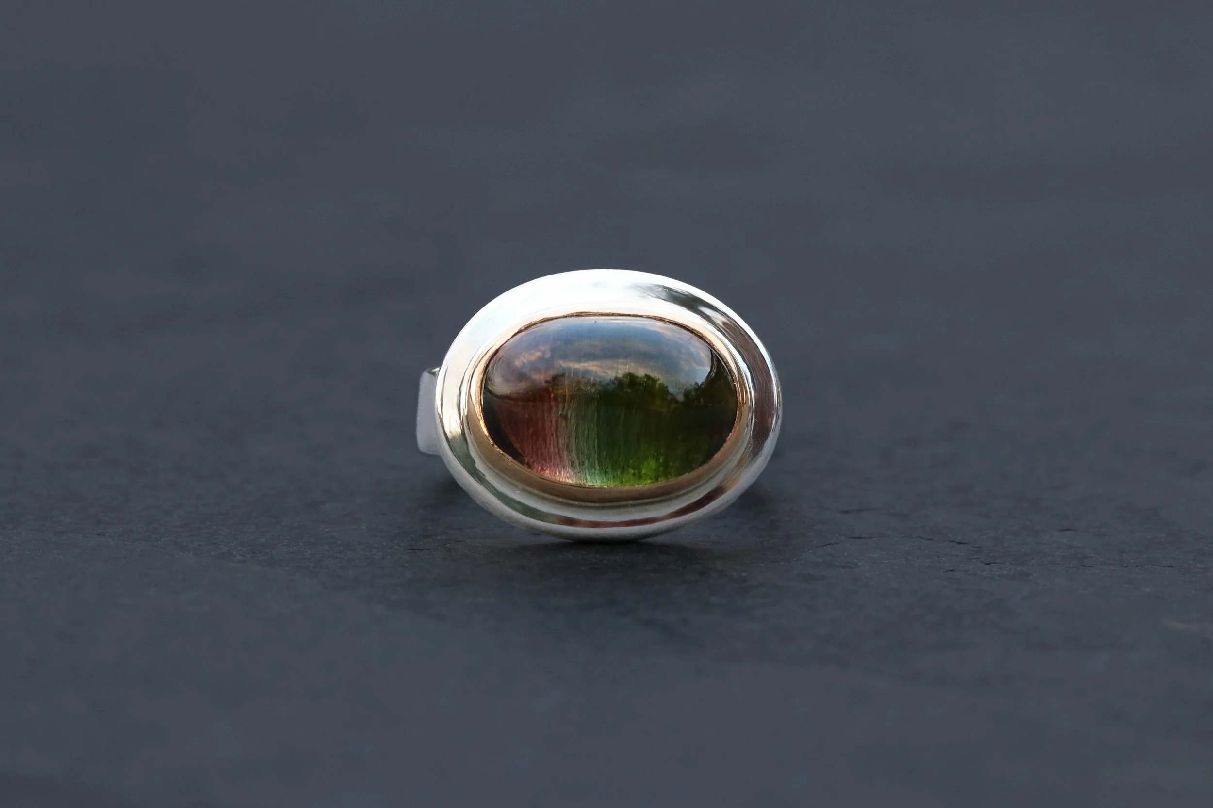 Multicolor Tourmaline Big Sur Classic Ring