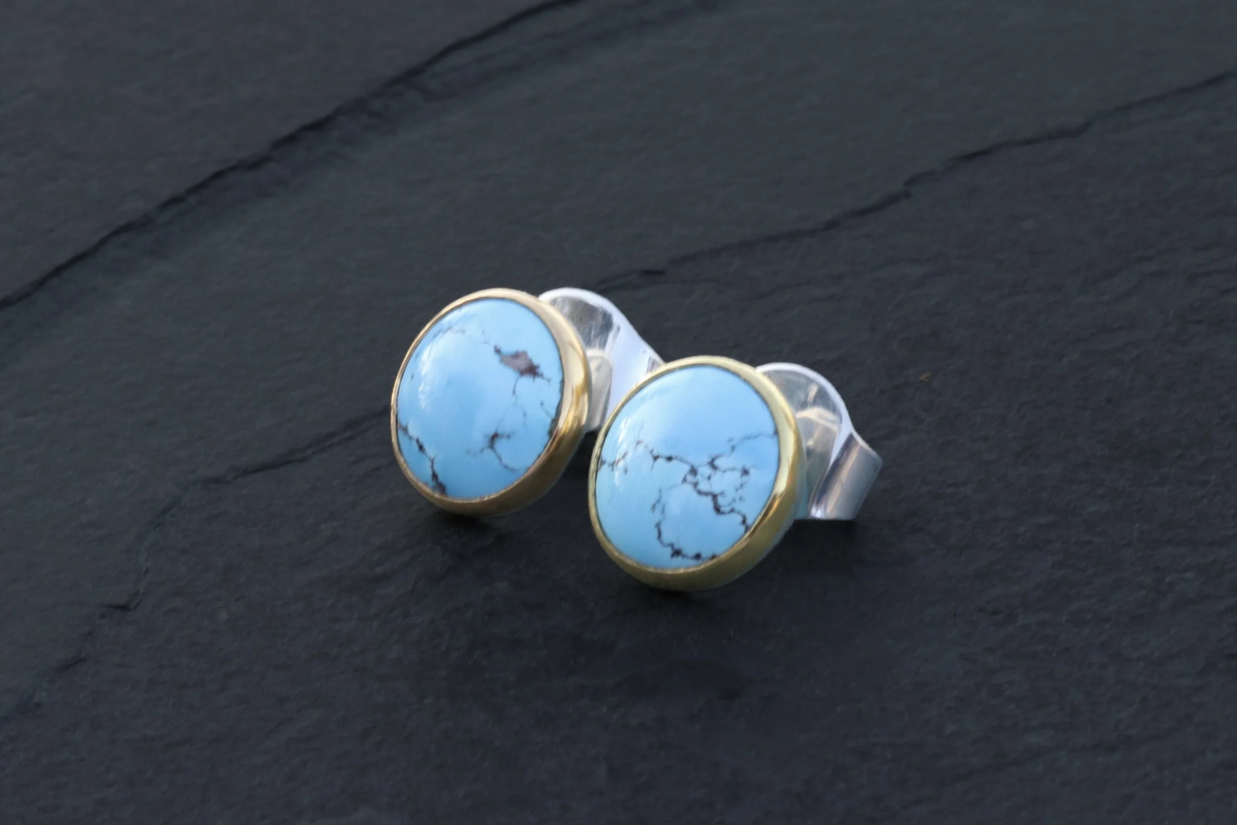 Turquoise Big Sur Classic Earrings by Big Sur Goldsmiths