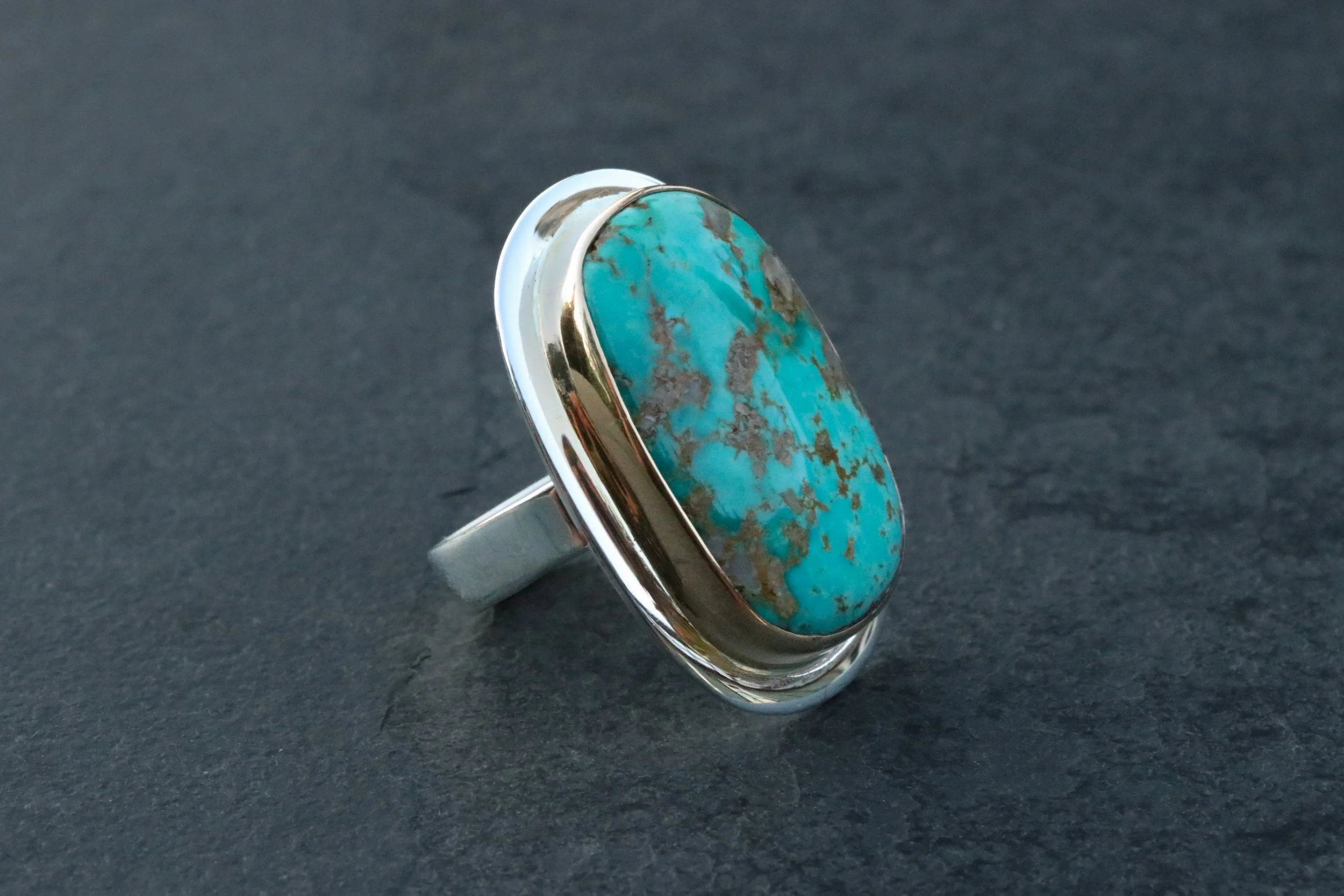 Fox Turquoise Grande Big Sur Classic Ring