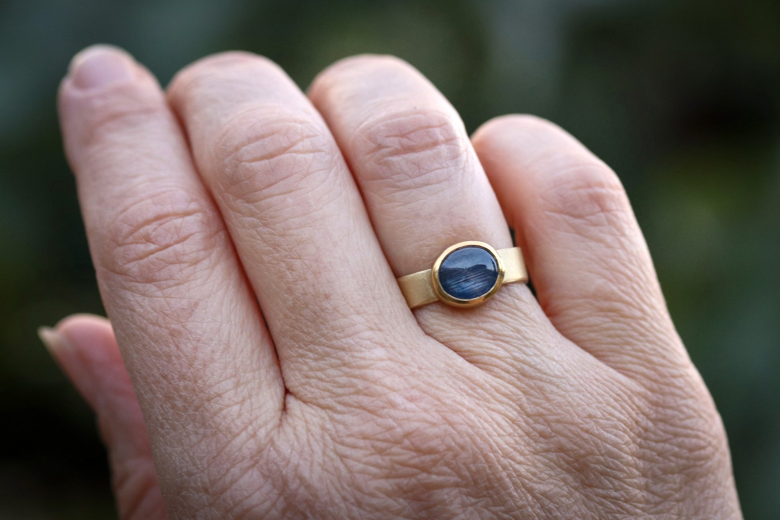 Northern Sky Blue Sapphire Ring by Big Sur Goldsmiths