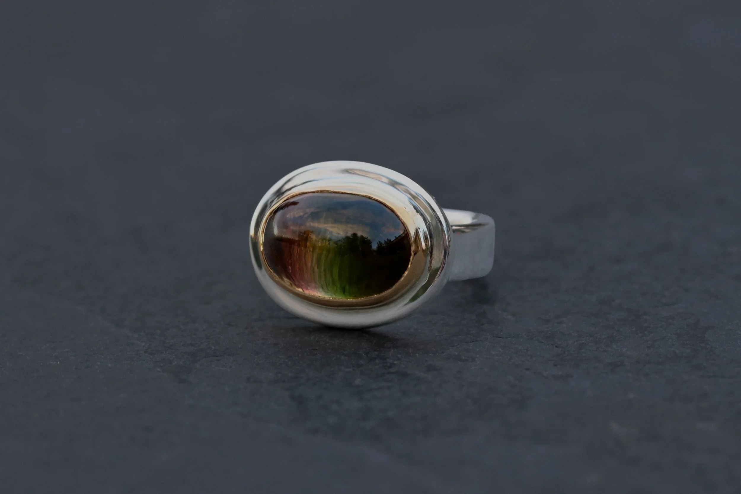 Multicolor Tourmaline Big Sur Classic Ring